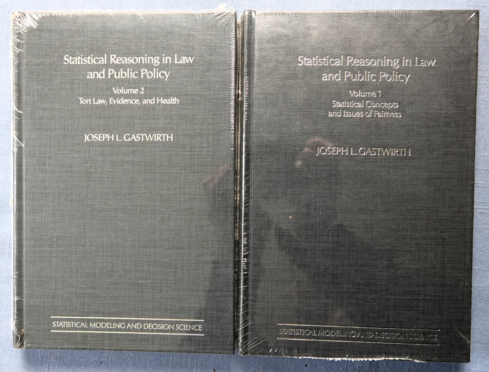 STATISTICAL REASONING IN LAW AND PUBLIC POLICY 2 VOLS. BY JOSEPH GASTWIRTH HC
