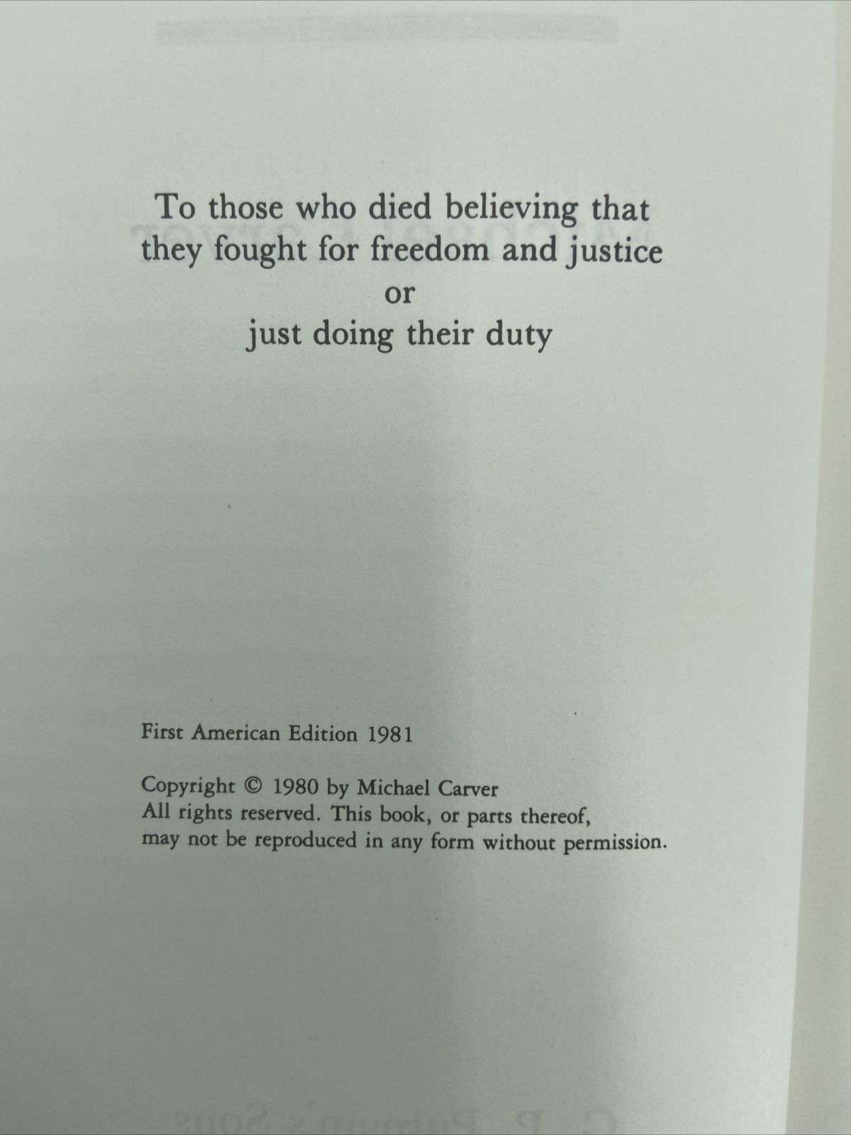War Since 1945; Michael Carver; First American Edition HC/DJ