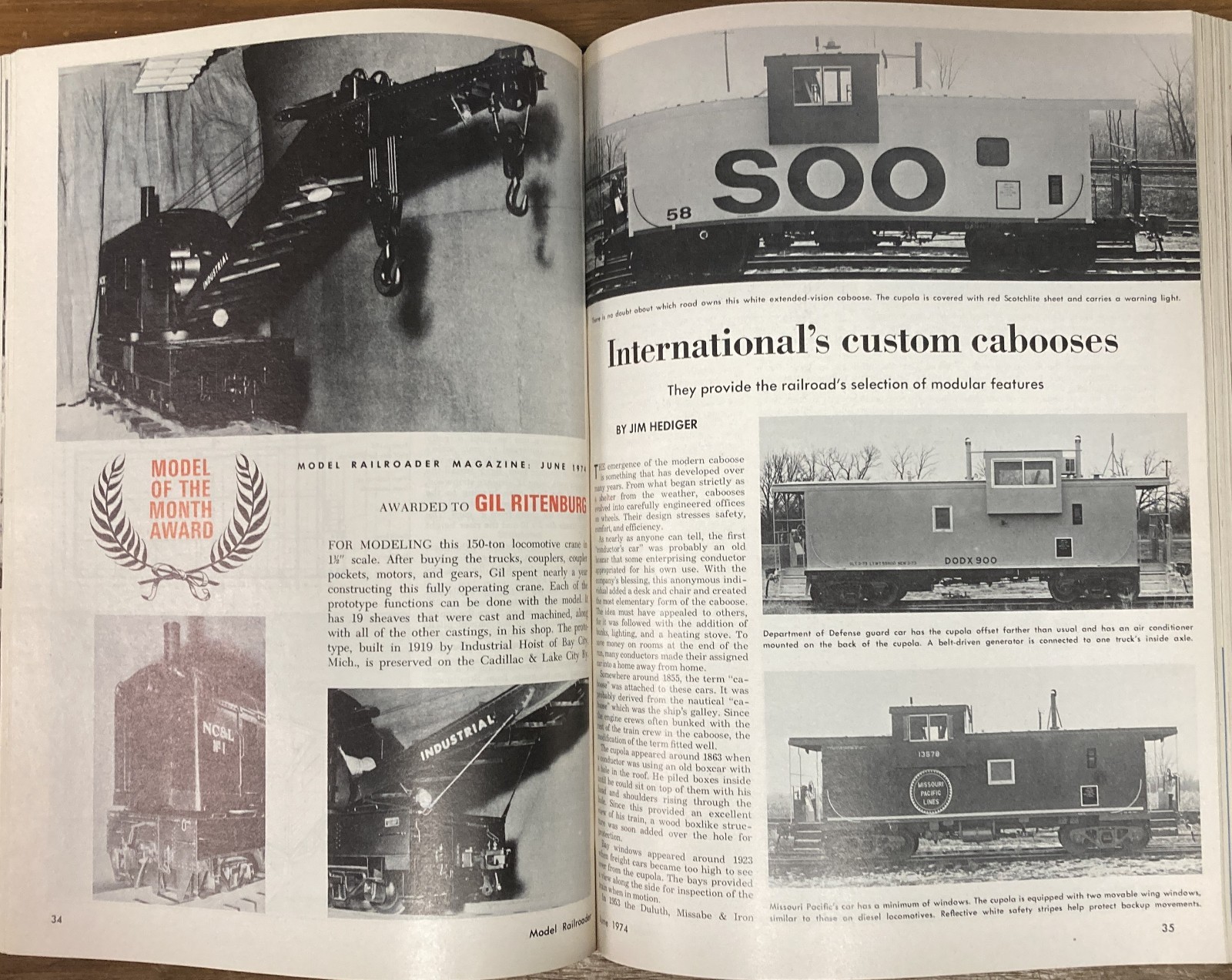 Model Railroader Magazine Bound Volume 41, January-December 1974, HB, VG, 260330