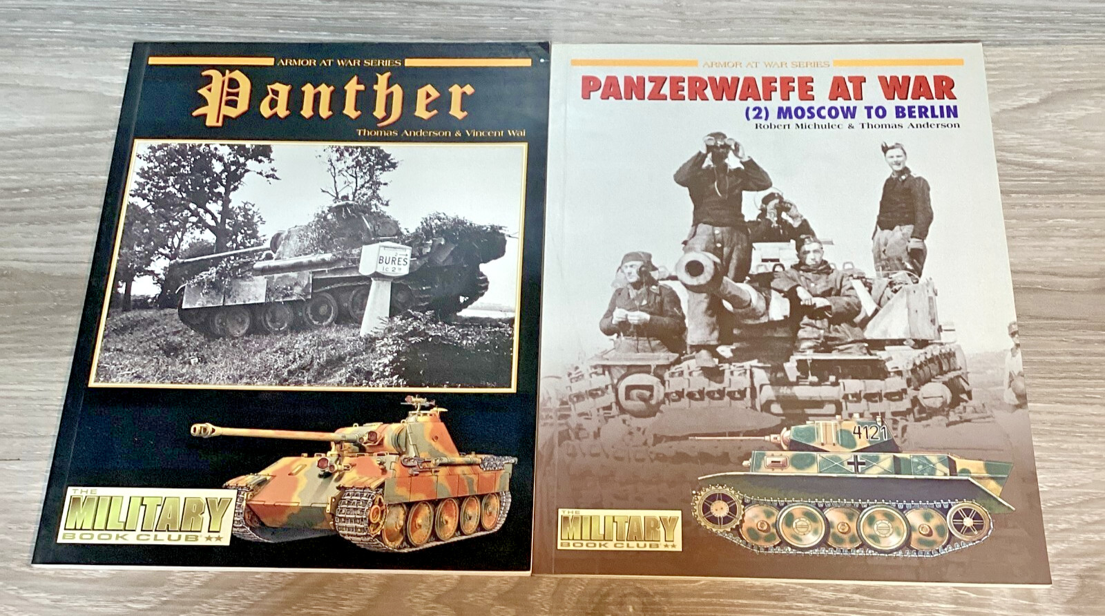 Panther Panzerwaffe Armor At War 2 Book Lot Military Book Club TPB WWII Tank