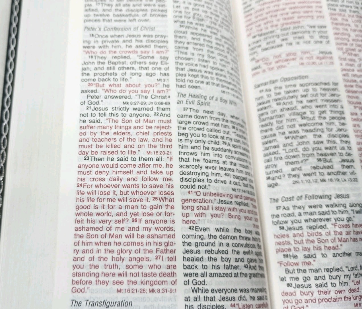 NIV Trimline Bible 1984 Zondervan Blue Bonded Leather Snap Flap Red Letters