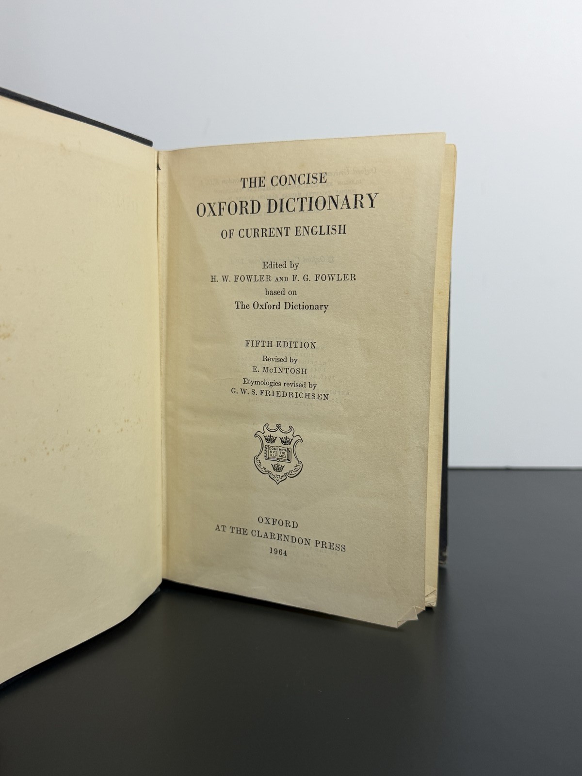 The Concise Oxford Dictionary of Current English Fifth Edition 1964 Hardcover
