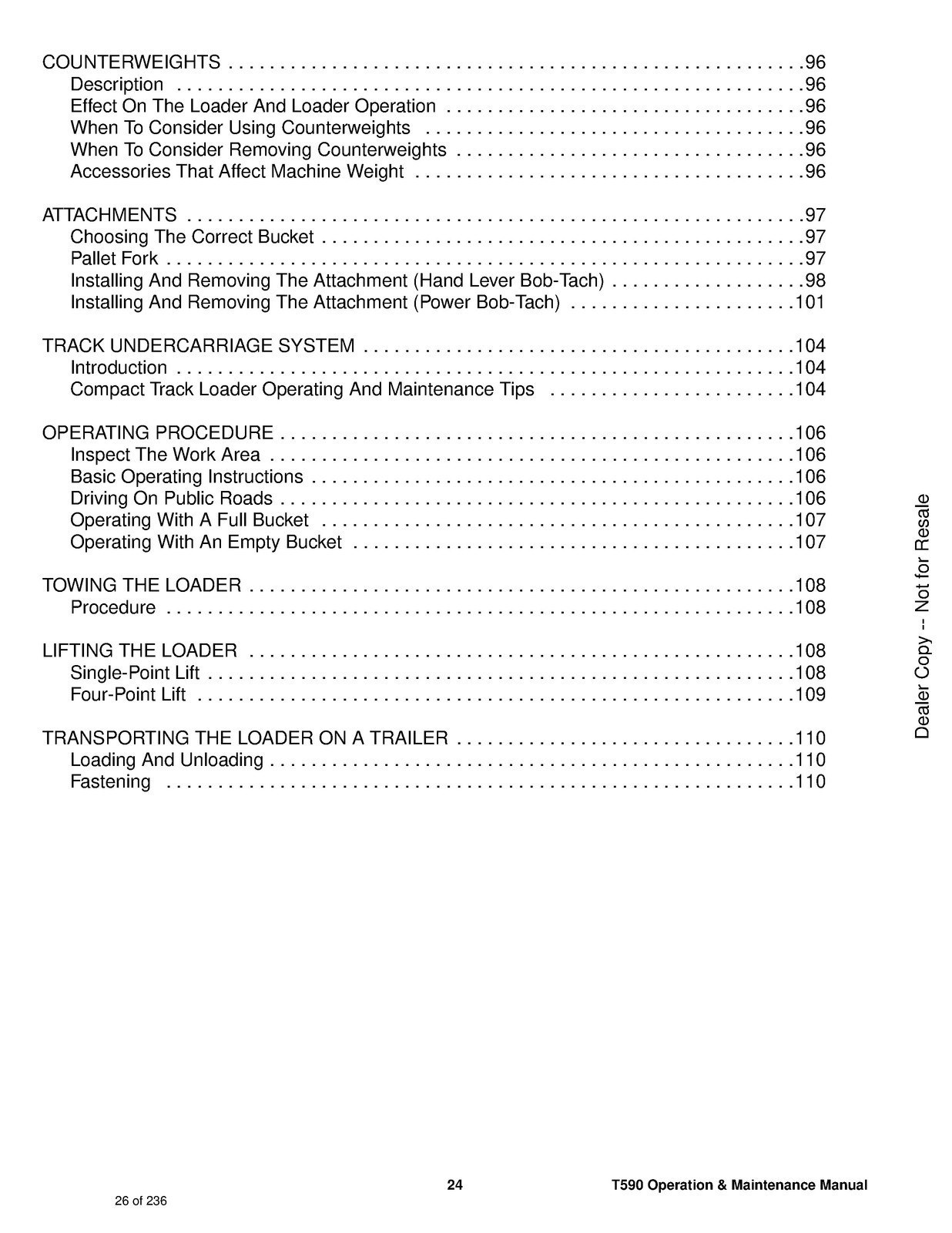 BOBCAT T590 Compact Track Loader Operators Manual 2018 – WIRE SECURED – COVERING