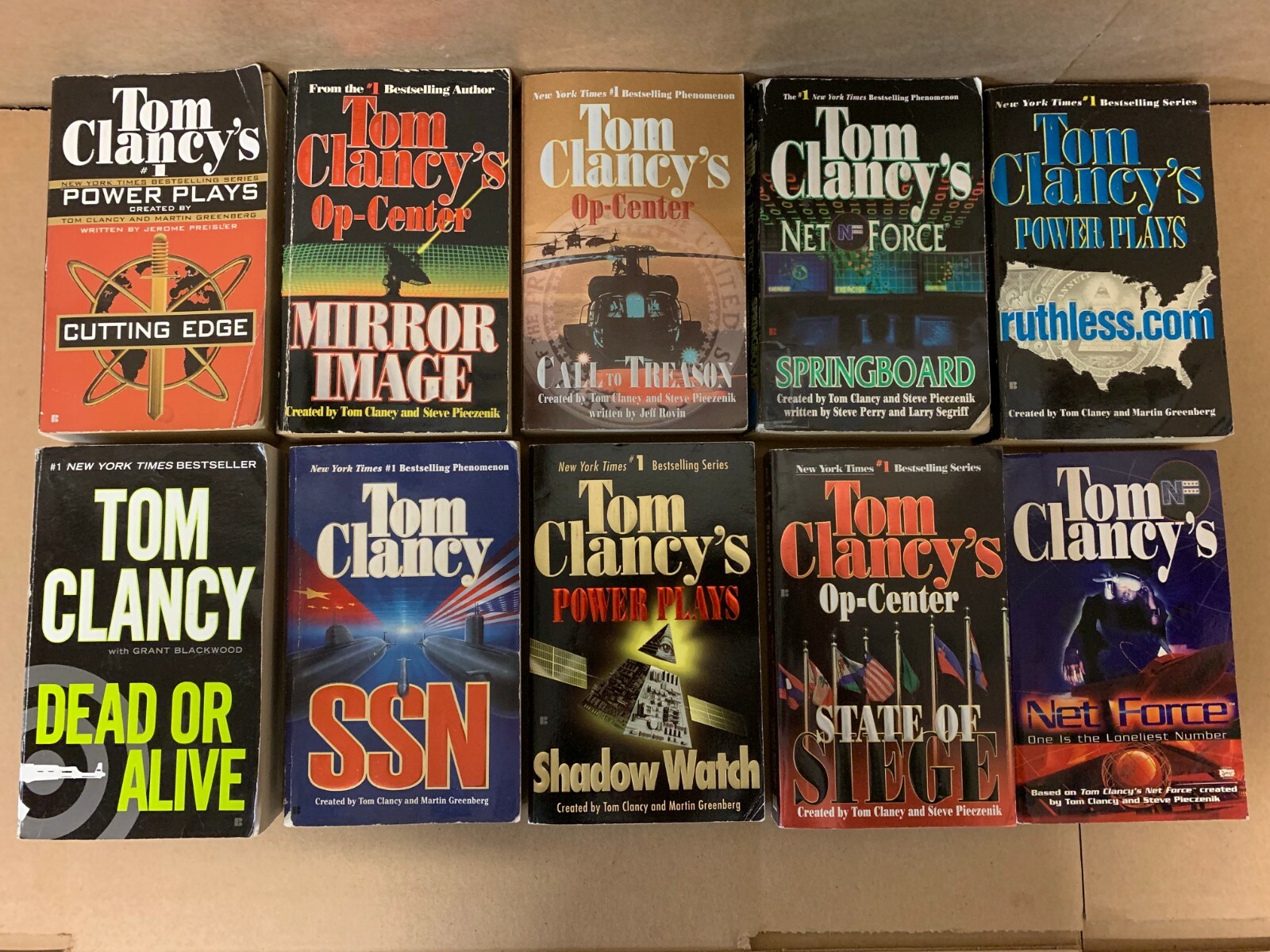 Lot of 10 TOM CLANCY JACK RYAN NET FORCE OP CENTER POWER PLAYS PAPERBACK *RANDOM