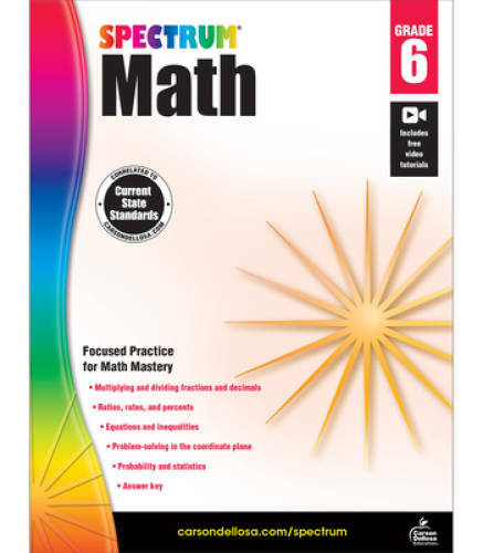 Spectrum Math Workbook, Grade 6 – Paperback By Spectrum – GOOD