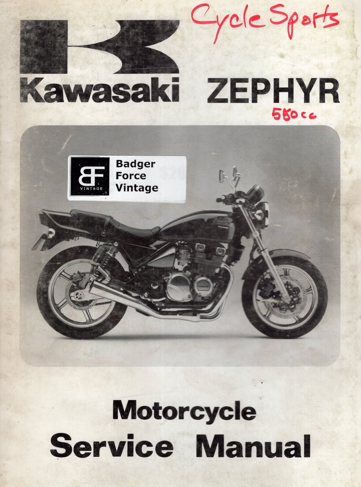 Kawasaki Zephyr 550 ZR550 1990 Service manual 99924-1136-01 MN1044