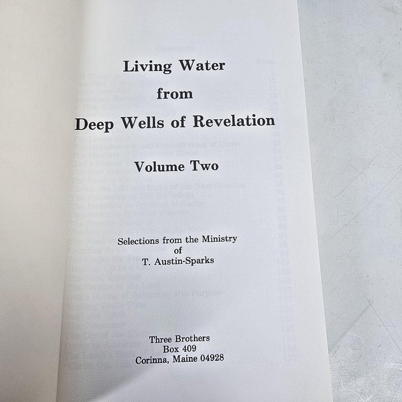 Living Water Deep Wells Revelation Vol 2 T Austin-Sparks PB Christian Book Vtg