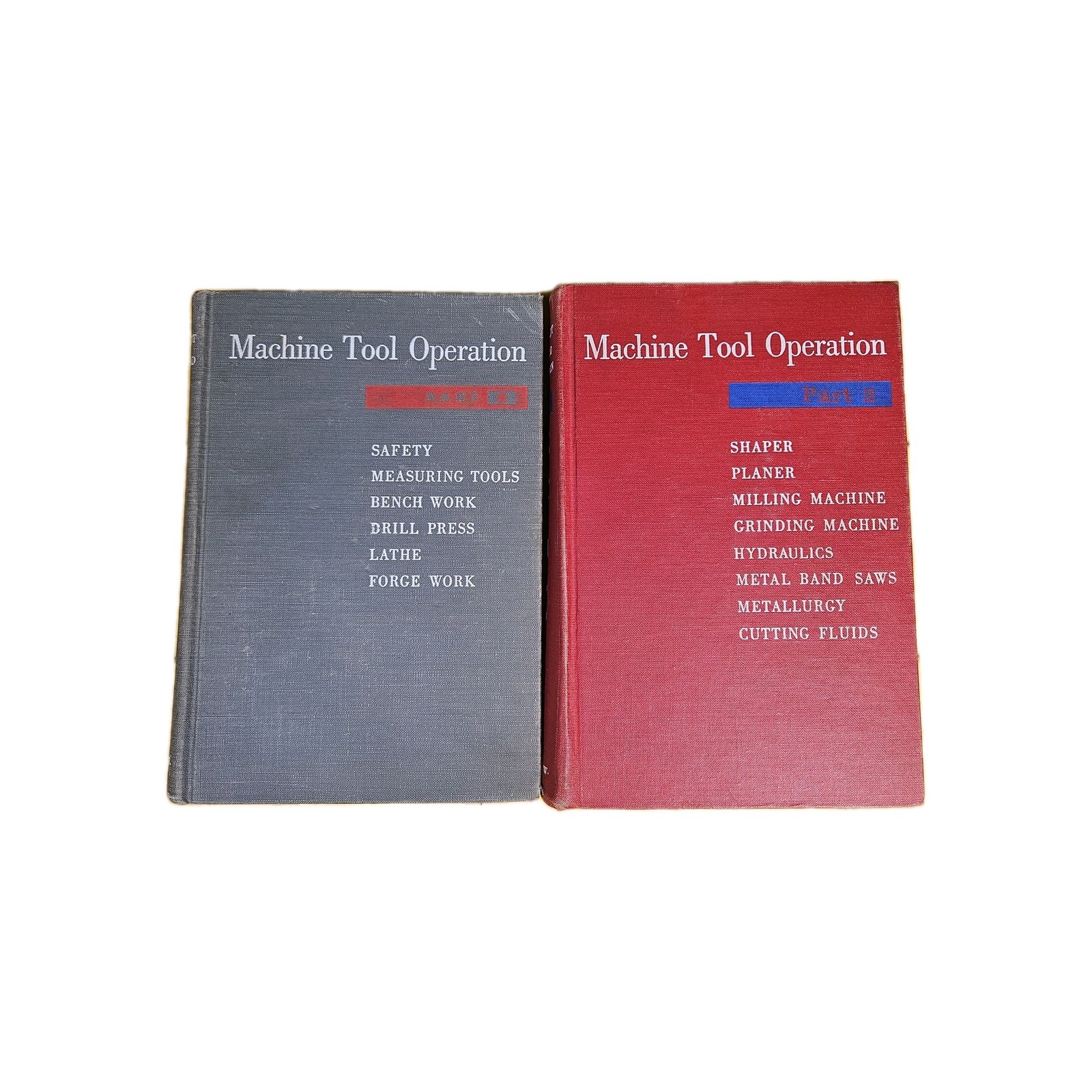 Machine Tool Operation Part 1 & 2 HC 1953 & 1960 Mcgraw Hill Burghardt Axelrod