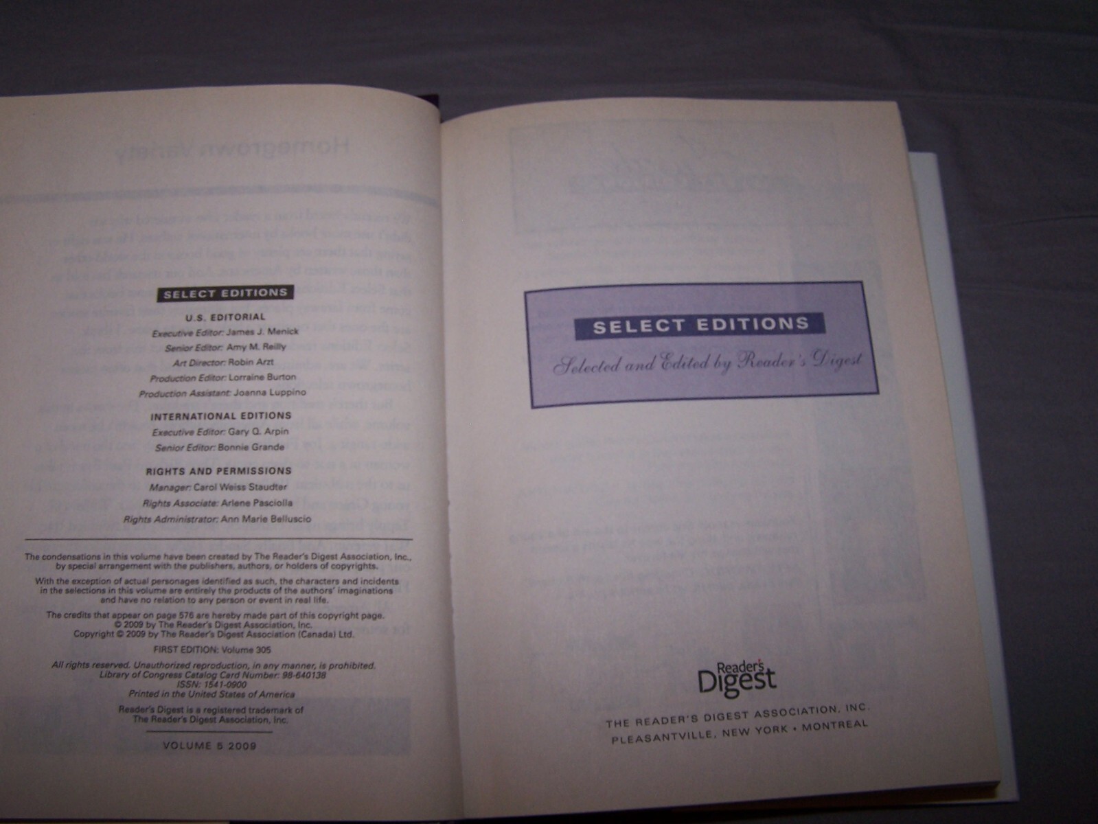 Reader’s Digest Select Editions hardcover book