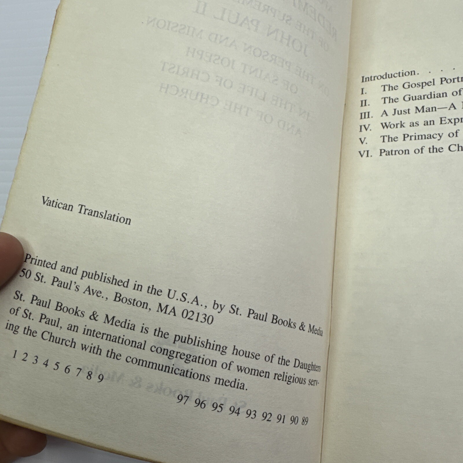 Apostolic Exhortation Redemptoris Custos John Paul II on Saint Joseph Christ & C