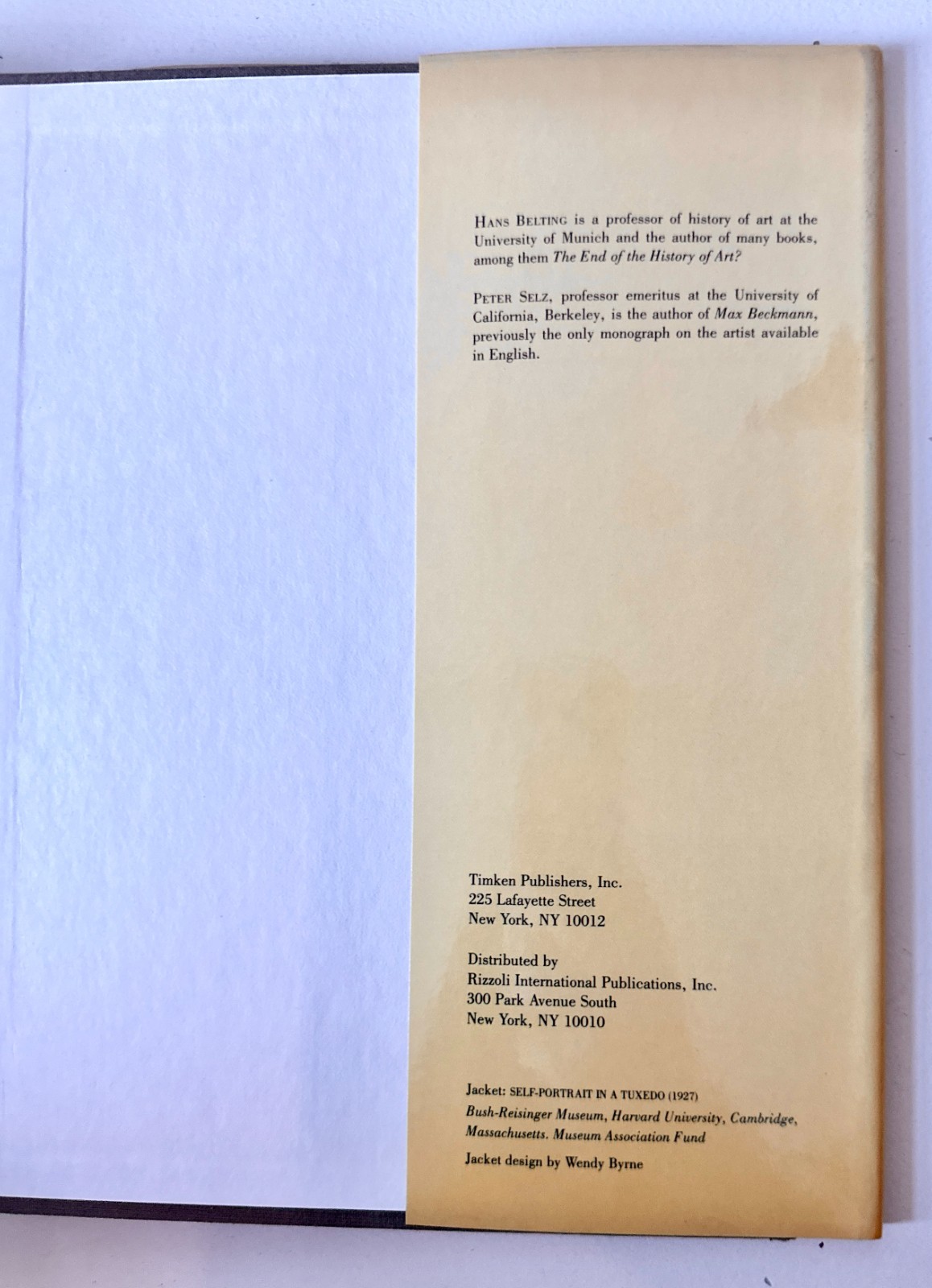 Max Beckmann Tradition as a Problem in Modern Art Book Hans Belting HC VTG 1989