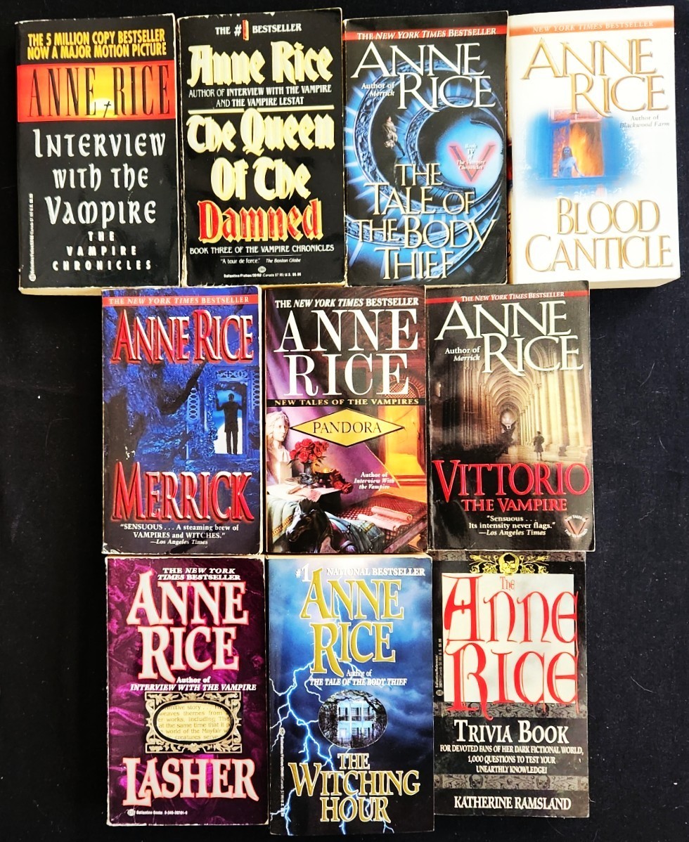 Anne Rice~Lot 10 PB~7 Vampire Chronicles Series + Mayfair Witches 1-2 + 1~LN/VG