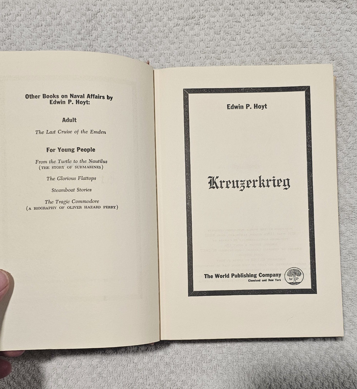 Kreuzerkrieg Edwin P Hoyt 1968 Hardcover First Edition German Cruiser WWI