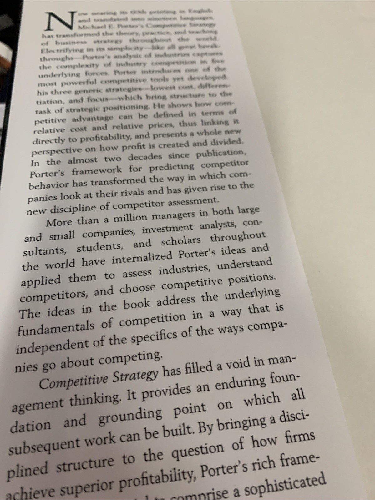 Competitive Strategy Techniques for Analyzing Industries & Competitors First Ed