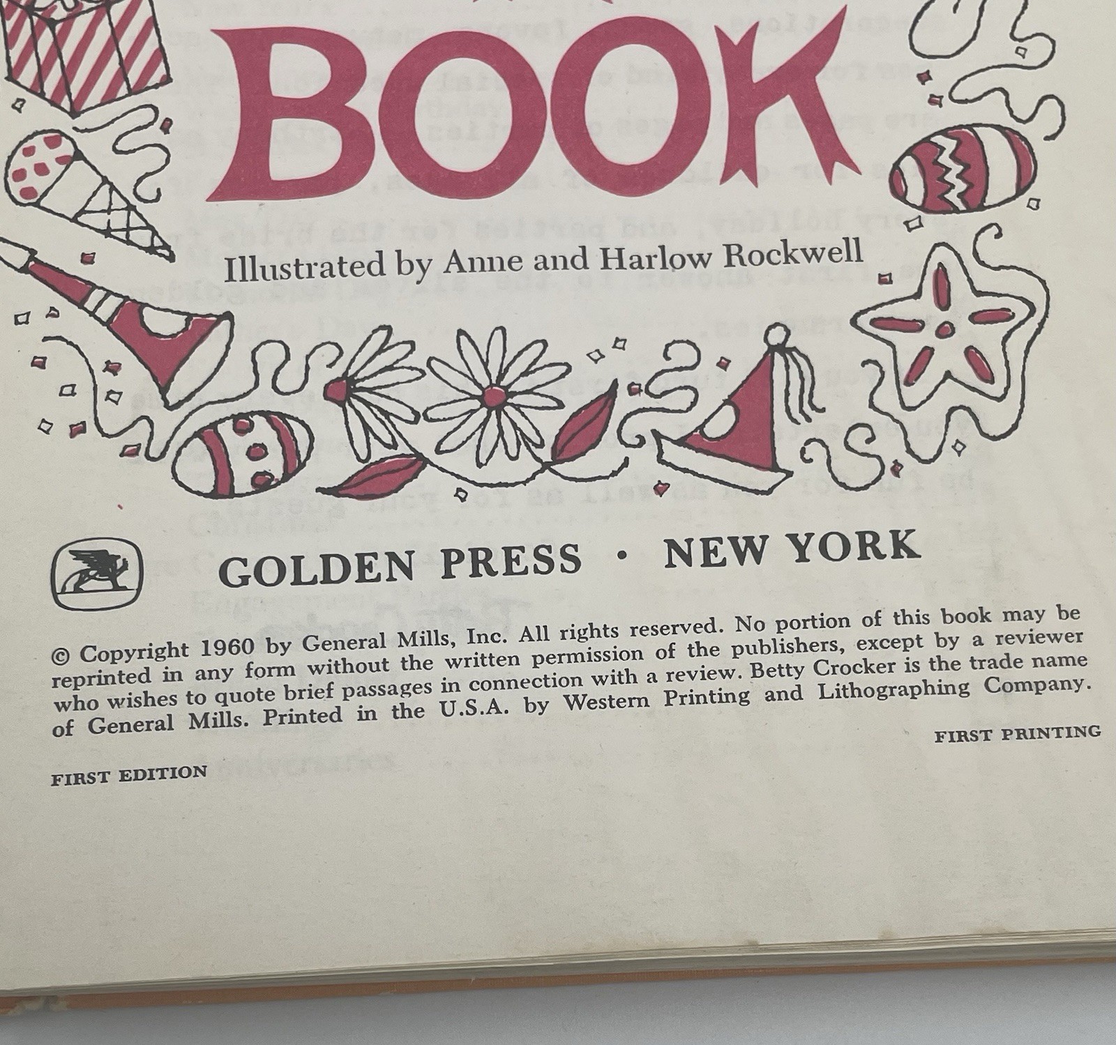 Betty Crocker’s Party Book Cookbook 1959 1st Edition 1st Printing Vtg Hardcover