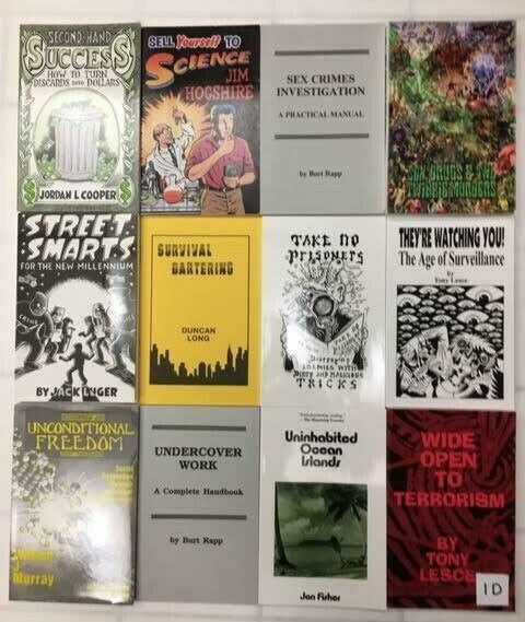 Loompanics Books Rare and out-of-print 12 titles Lot 1d
