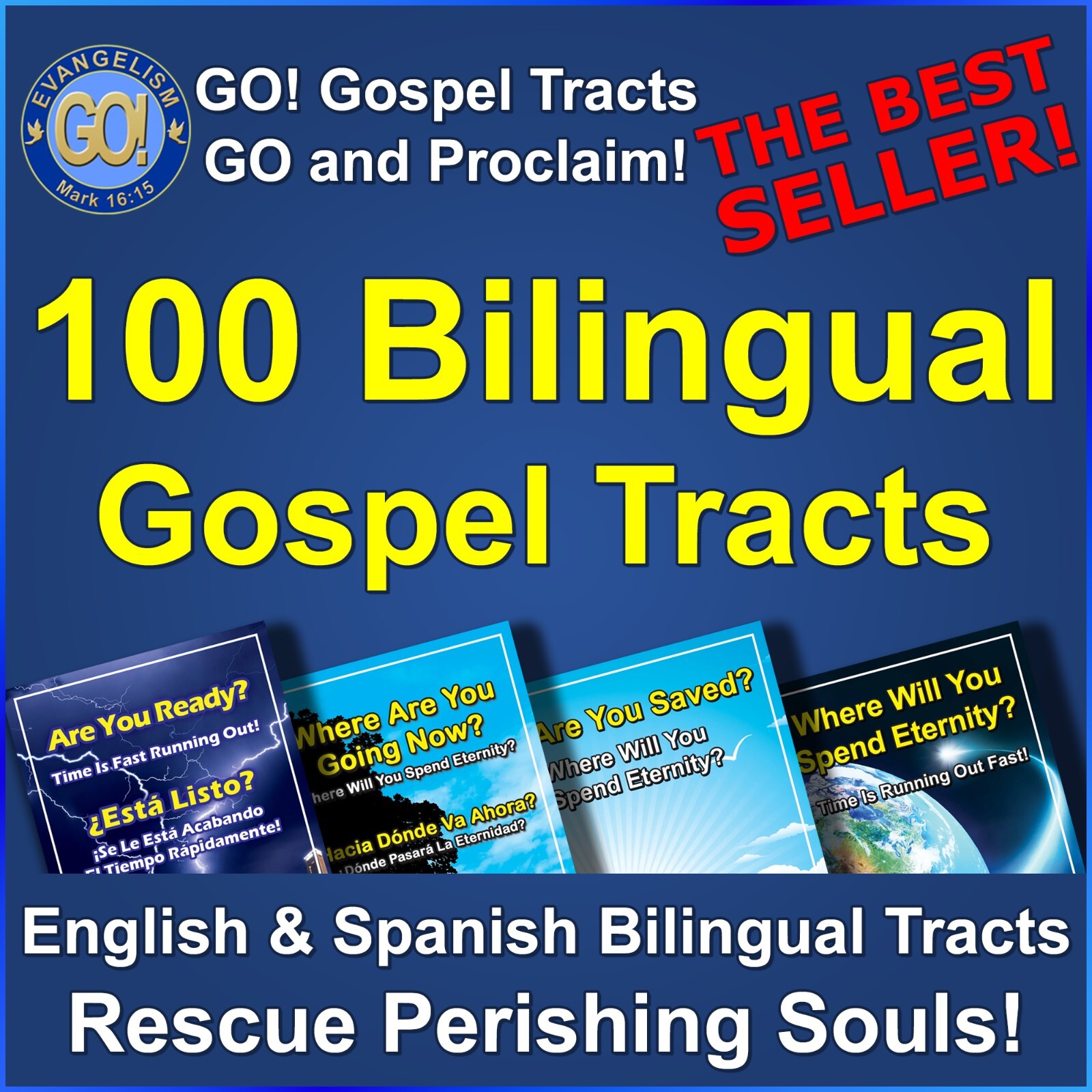 100 Bilingual Gospel Tracts – 4 Different Covers – 20 Pages – “Are You Ready?”