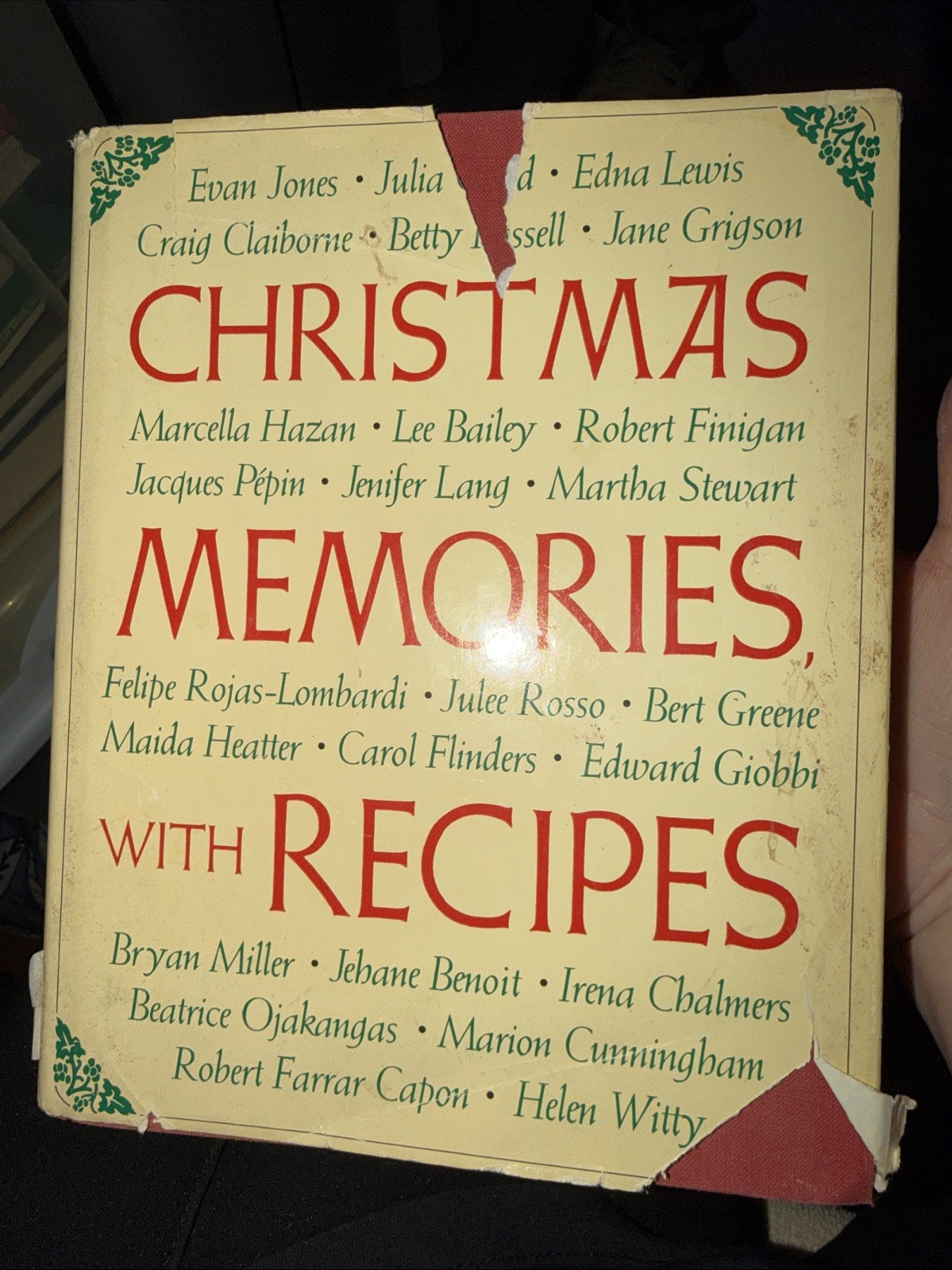 Vintage 1988 Christmas Memories with Recipes Hardcover FSG Dust Jacket Cookbook