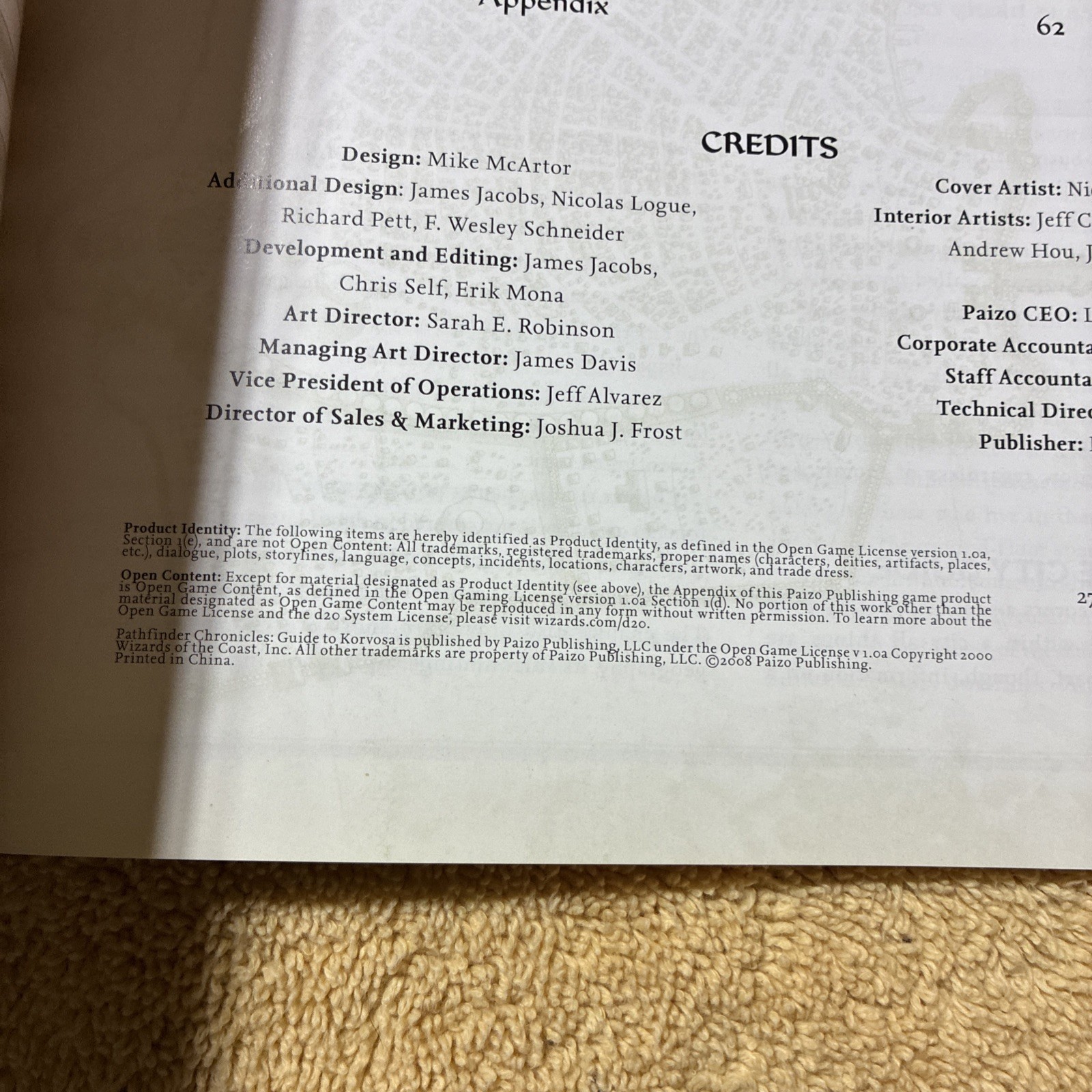 Pathfinder Chronicles: Guide to Korvosa (Pathfinder Chronicles Supplement 2000)