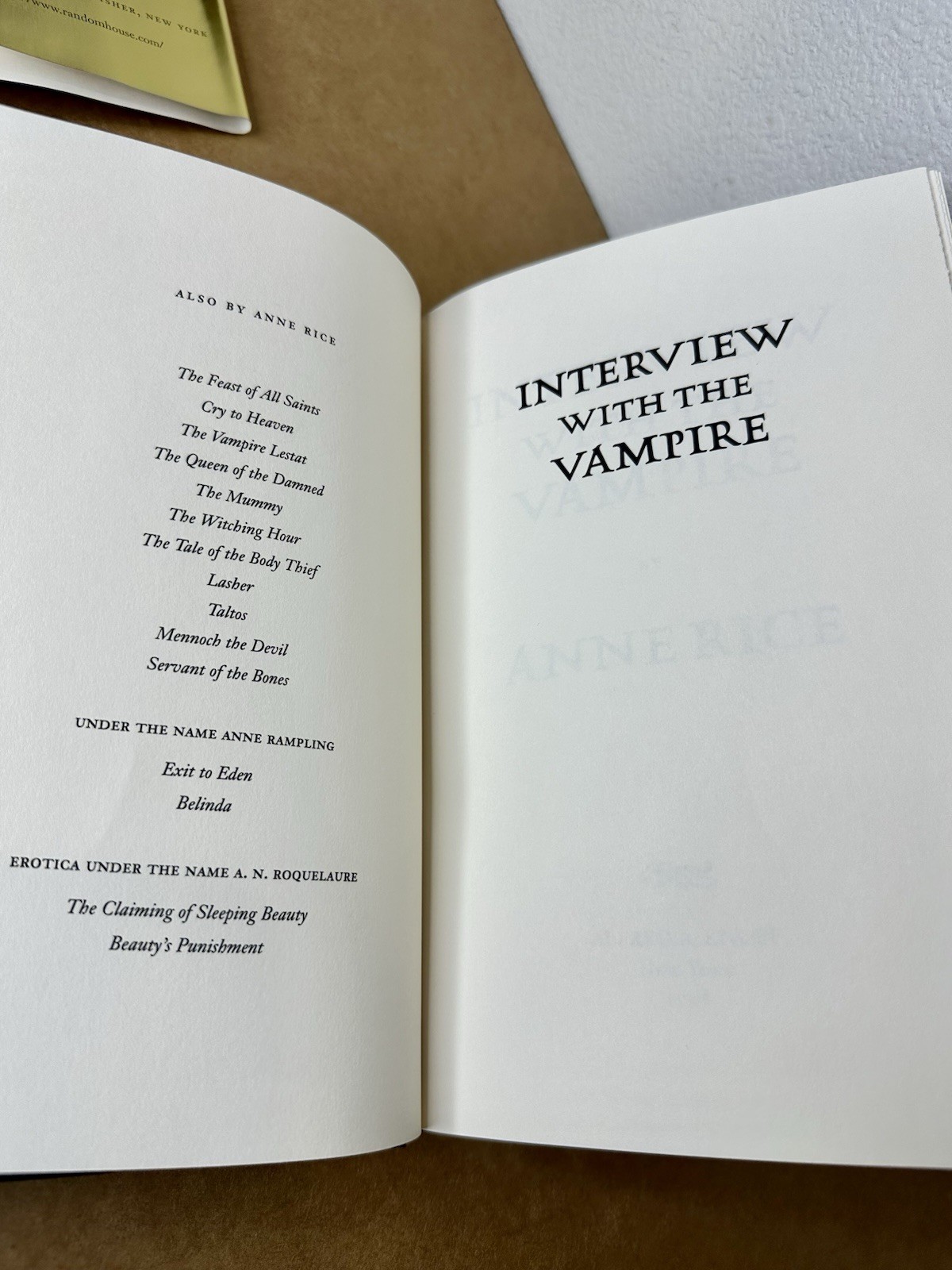 🟠Interview with the Vampire by Anne Rice (1996 Knopf HC w/ DJ)