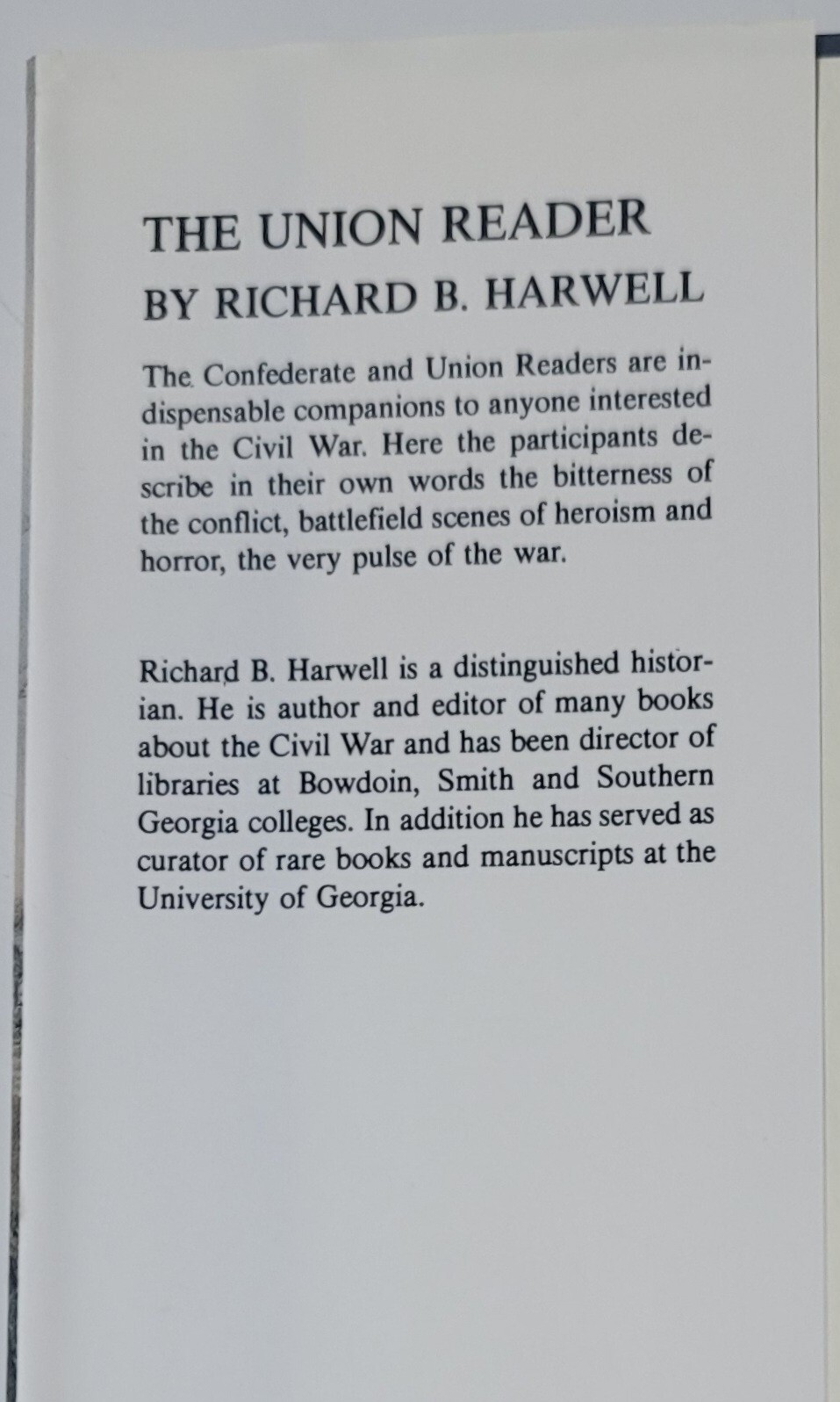 The Union Reader: How the North Saw the War Hardback Book – Richard B. Harwell