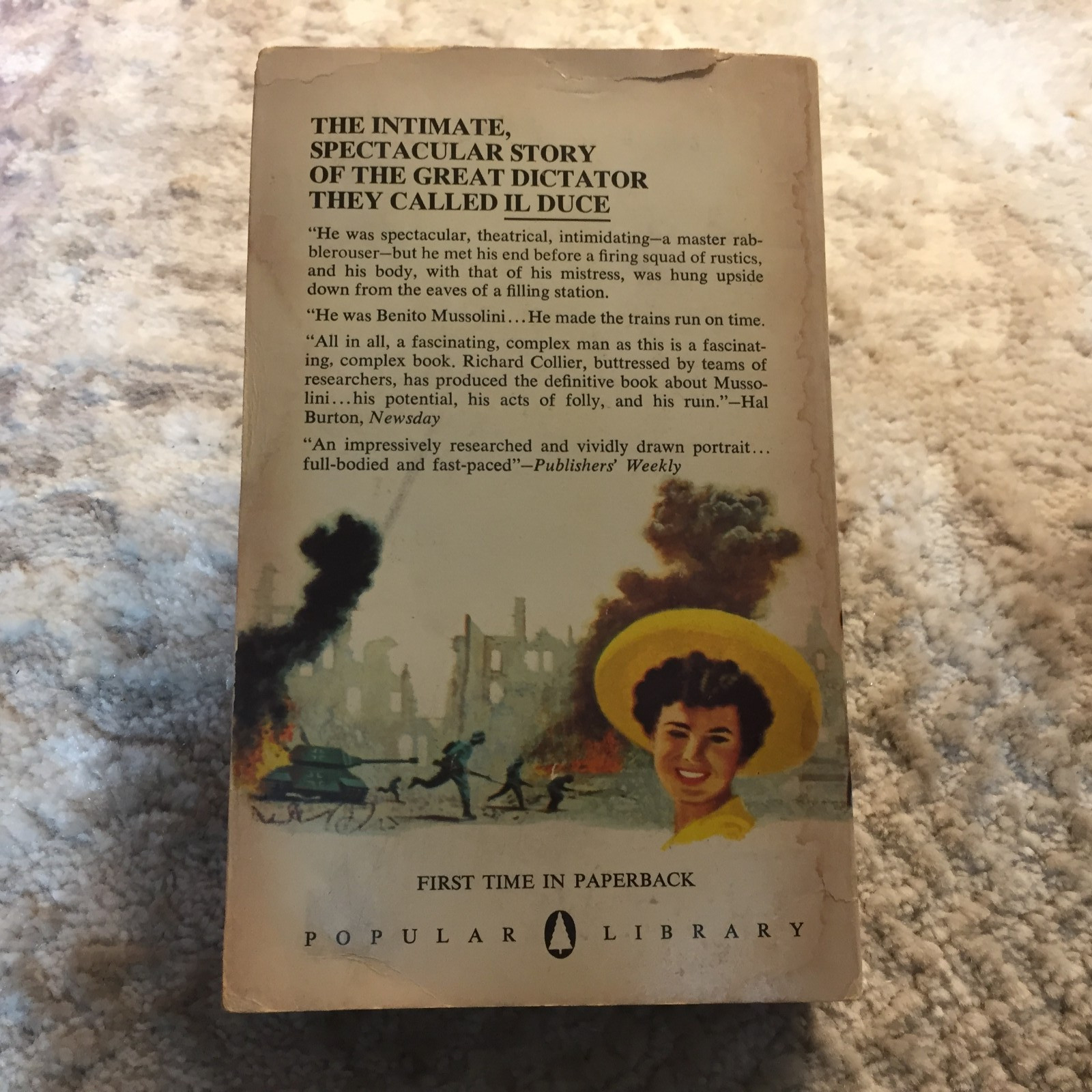 Duce! Military Biography Paperback Book by Richard Collier Popular Library 1971