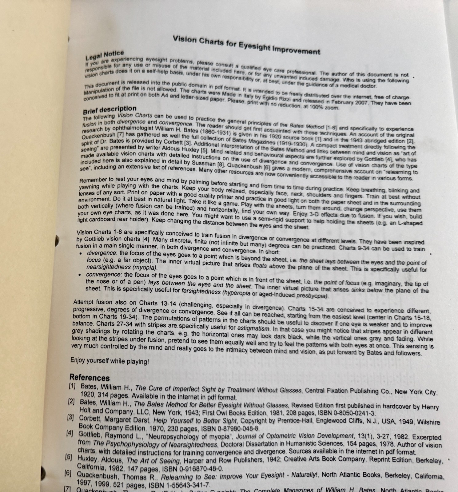 Restoring Vision Naturally * 2014 Binder 150 + pages * Natural Health