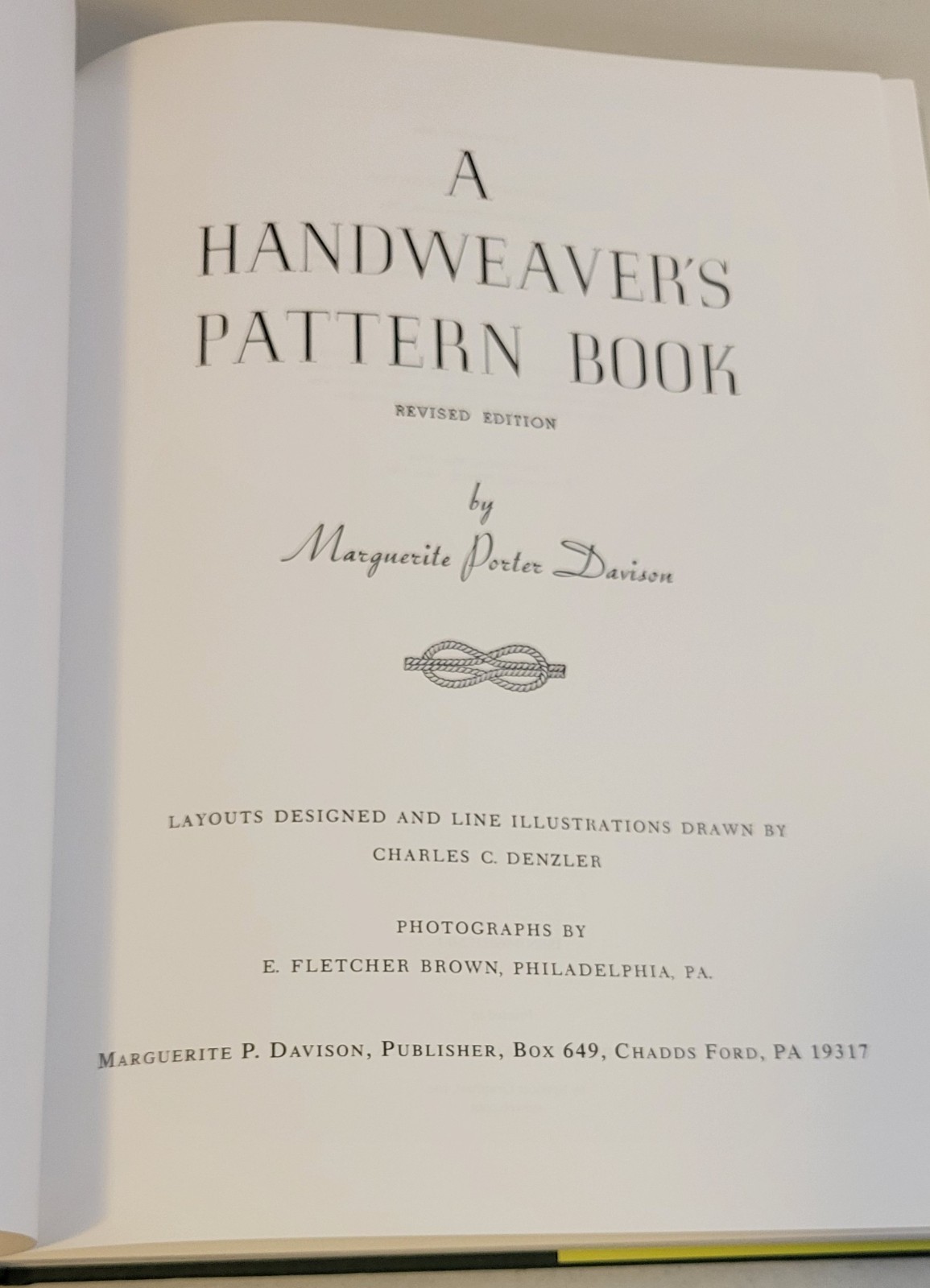 Davison A HANDWEAVER’S PATTERN BOOK~ 240 Pages (1994 Revised Edition) 2007 HC DJ