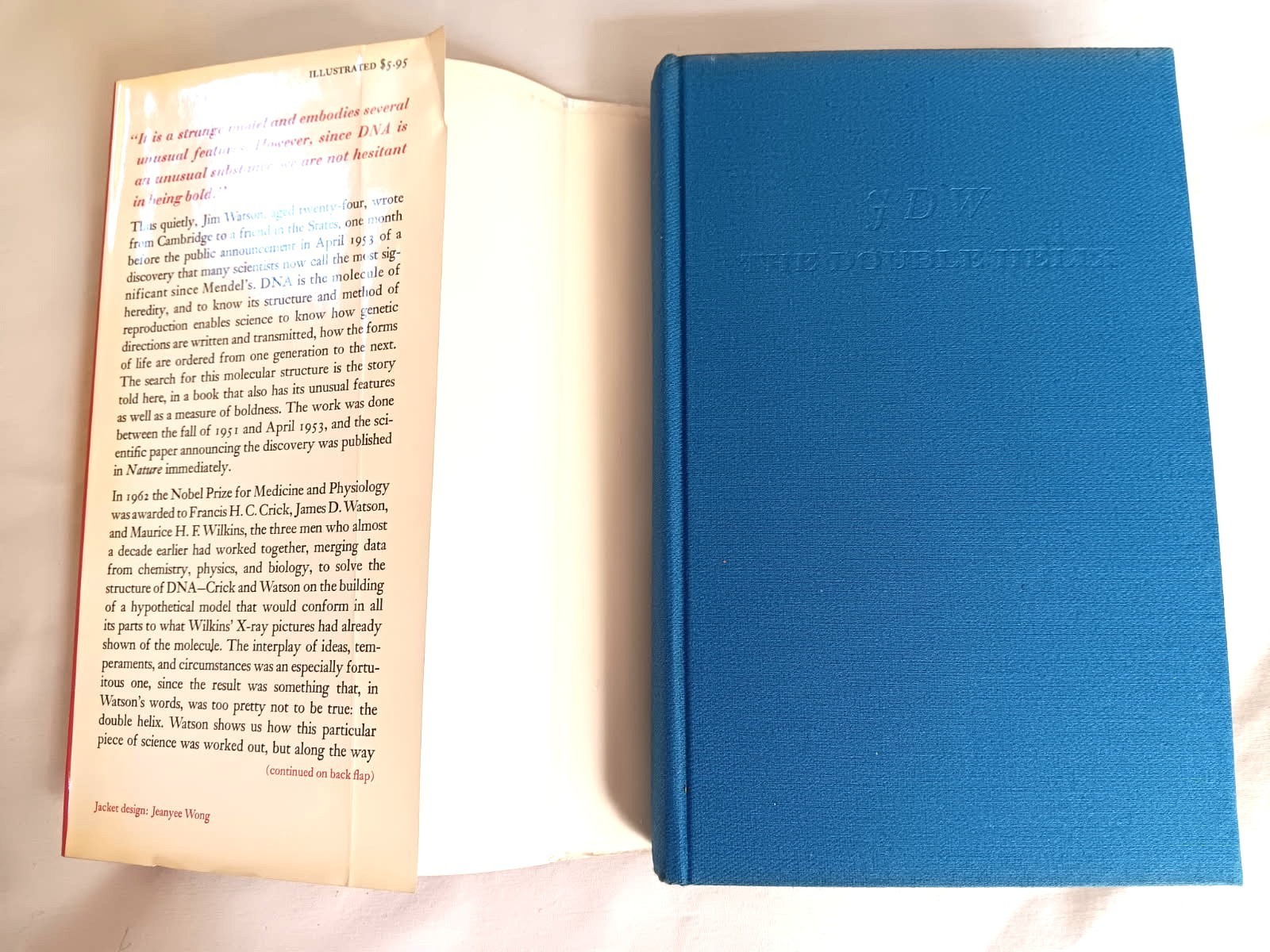 James D. Watson–THE DOUBLE HELIX 1st ed 6th ptg HCDJ 1968