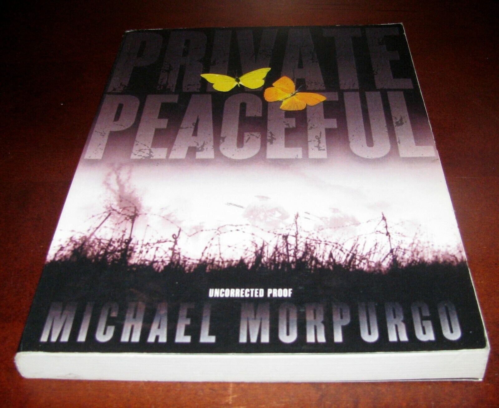Private Peaceful Michael Morpurgo Uncorrected Proof ARC Scholastic WWI Fiction Y