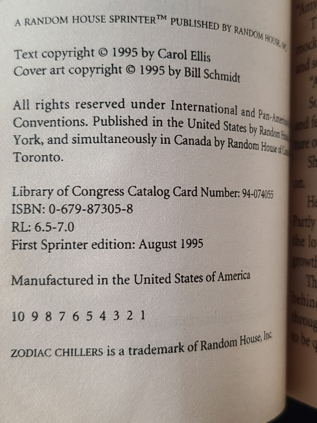 Zodiac Chillers Paperback Book