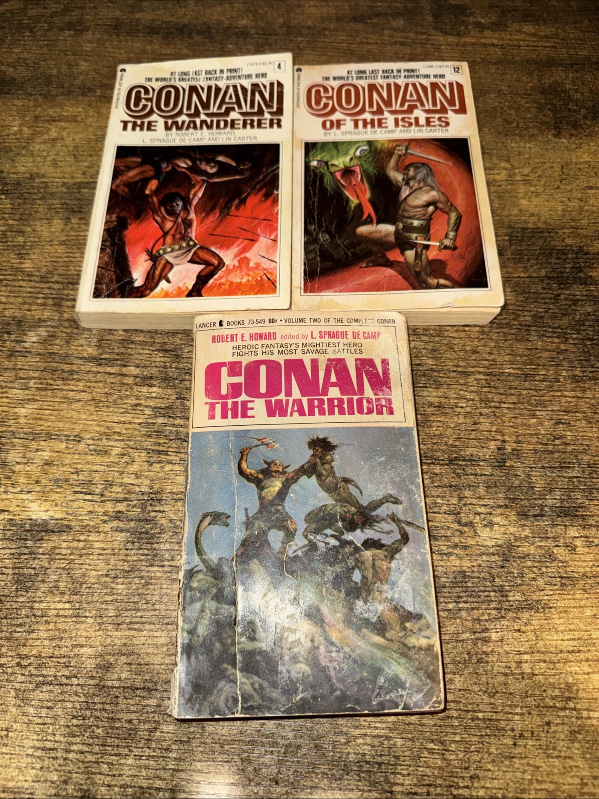Conan the Barbarian lot of 3 paperback books by L. Sprague De Camp, Lin Carter