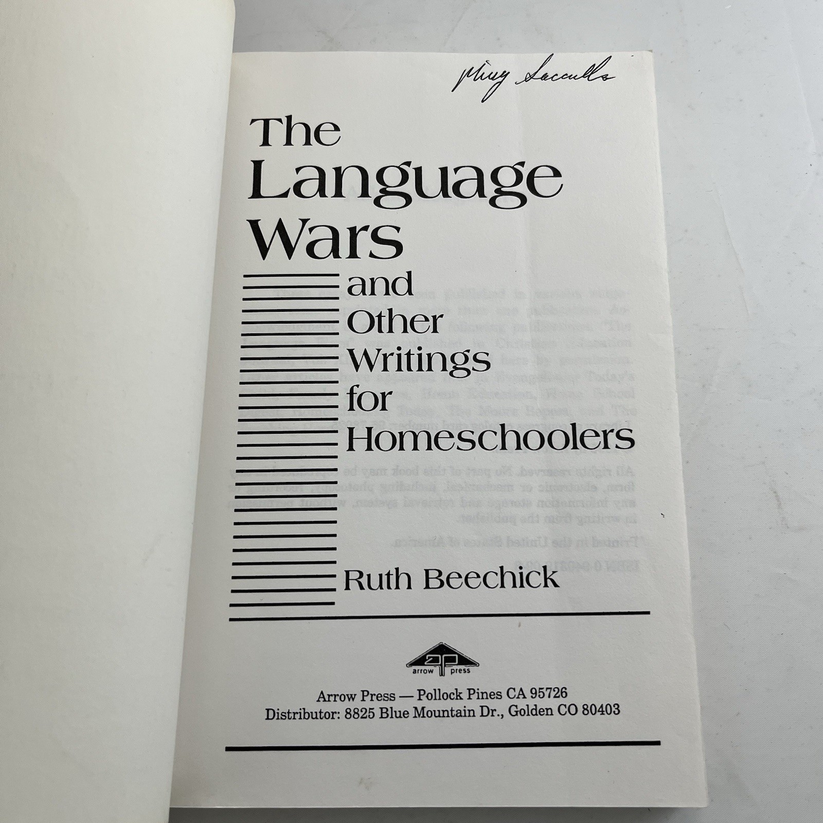 Homeschool Writings The Language Wars Book by Beechick