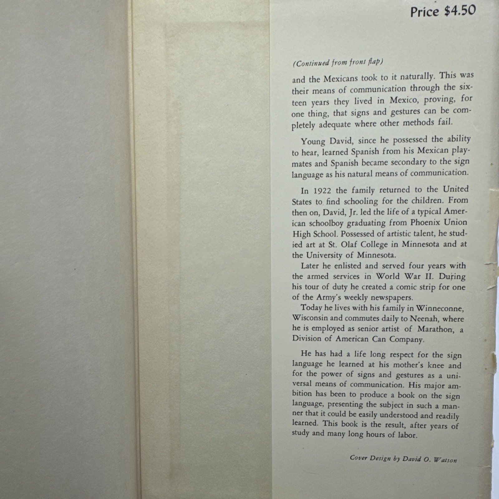 Talk with Your Hands David O. Watson 1964 HC Vintage Sign Language Guide