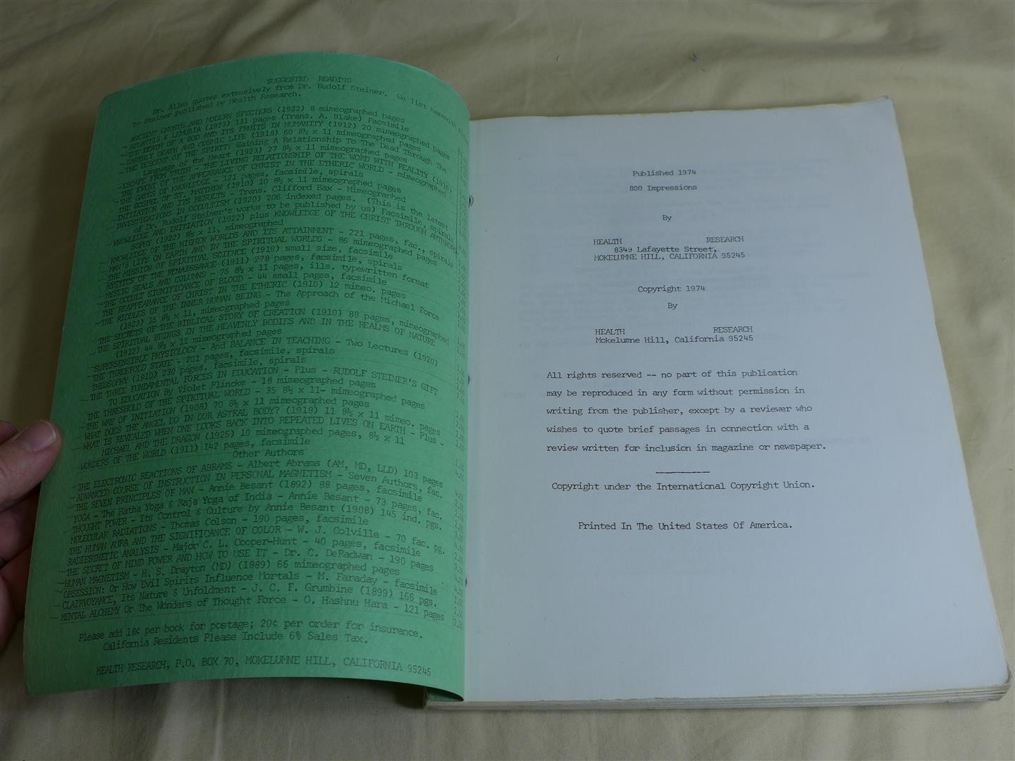William Gordon Allen OVERLORDS AND OLYMPIANS 1974 Ed. (1 of 800) Health Research