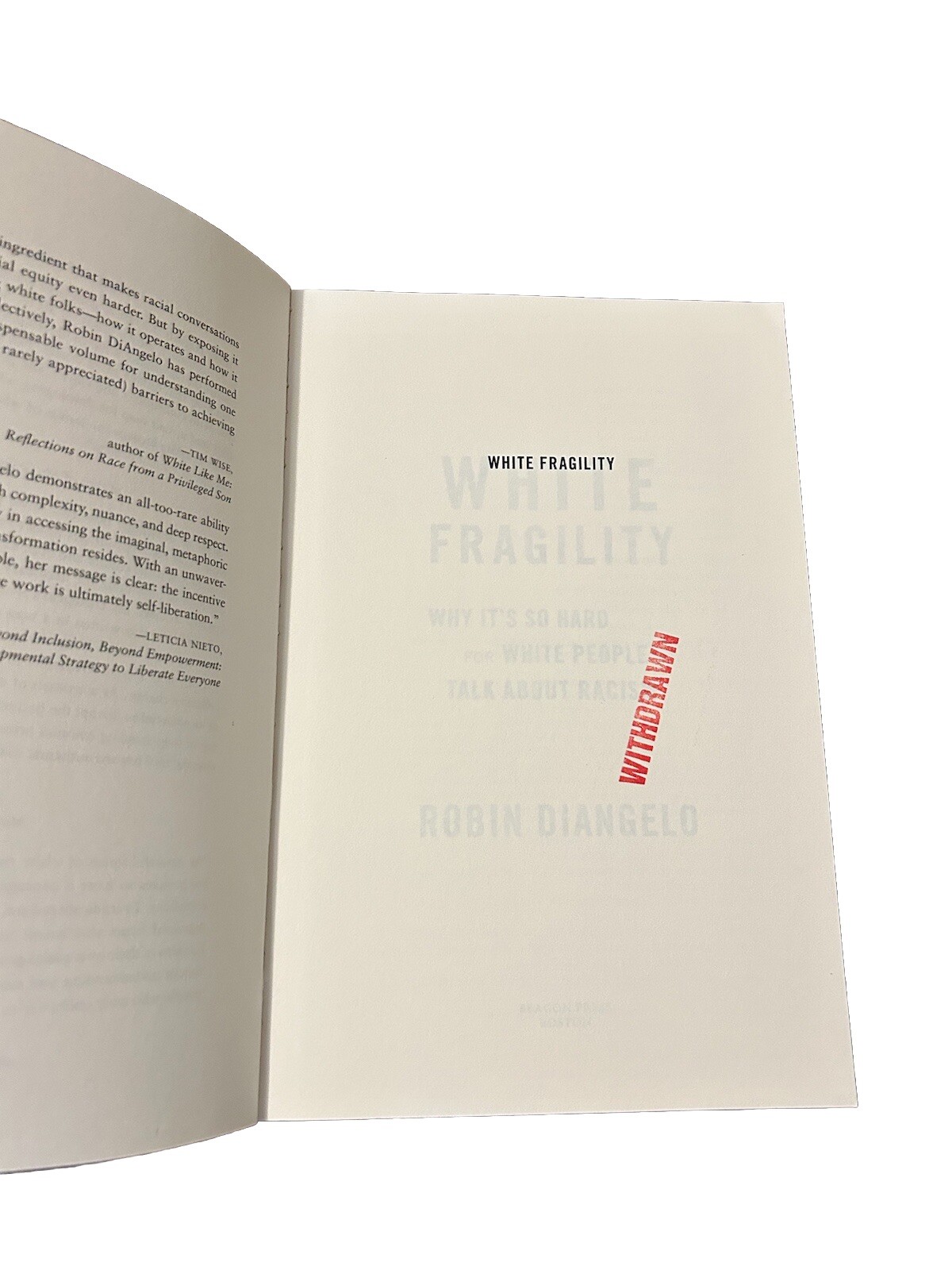 White Fragility by Robin DiAngelo Paperback Why It’s So Hard to Talk About Race