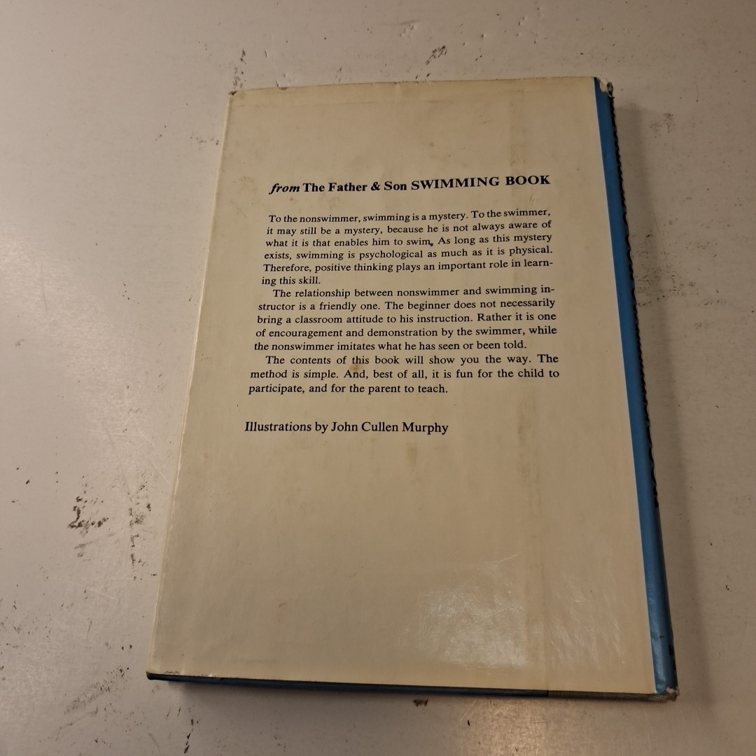 The Father & Son Swimming Book Philip E. Moriarty Howard Liss 1970 HCDJ Vintage