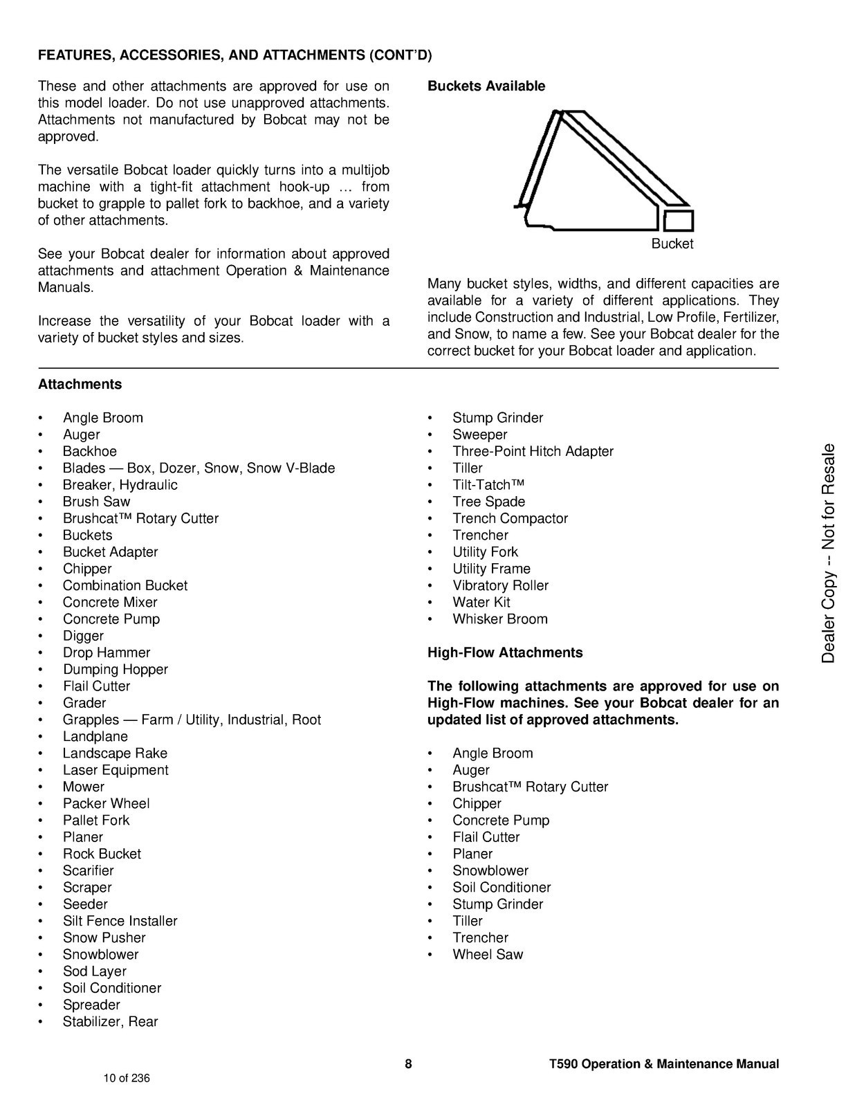 BOBCAT T590 Compact Track Loader Operators Manual 2018 – WIRE SECURED – COVERING
