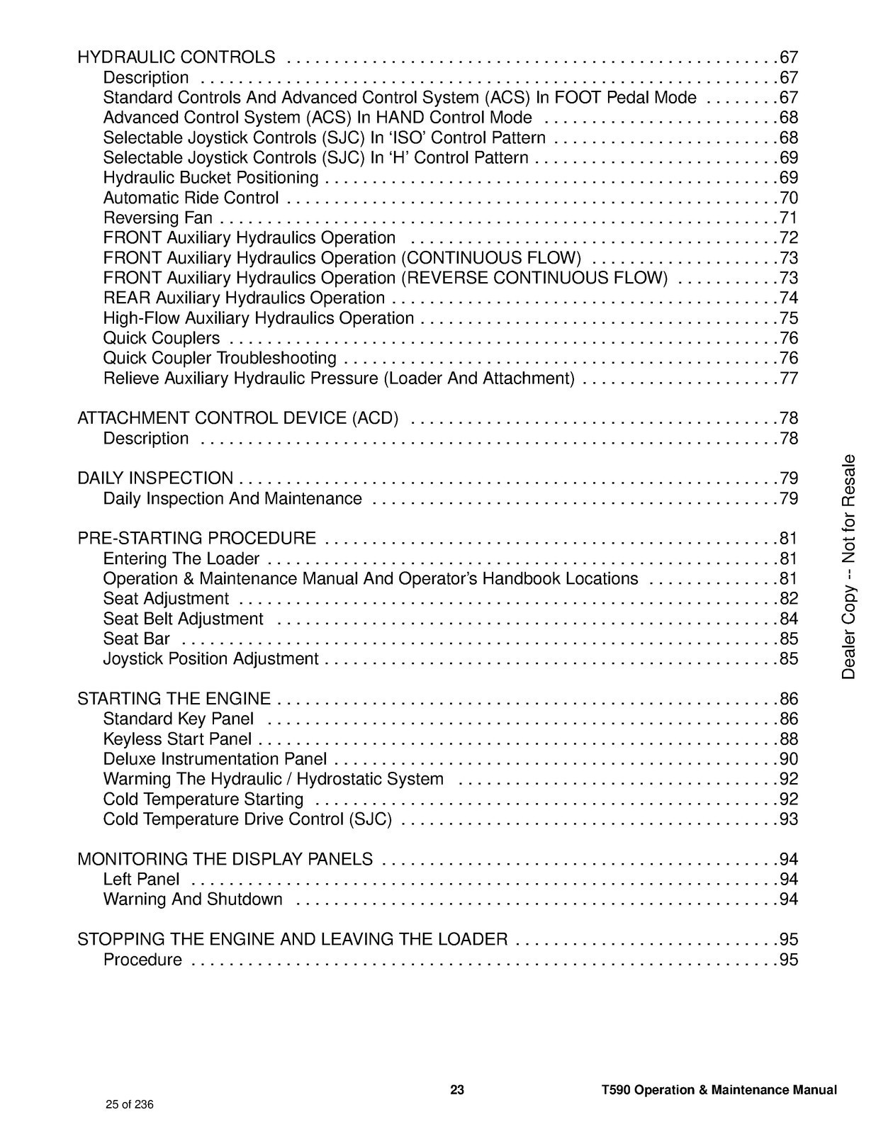 BOBCAT T590 Compact Track Loader Operators Manual 2018 – WIRE SECURED – COVERING