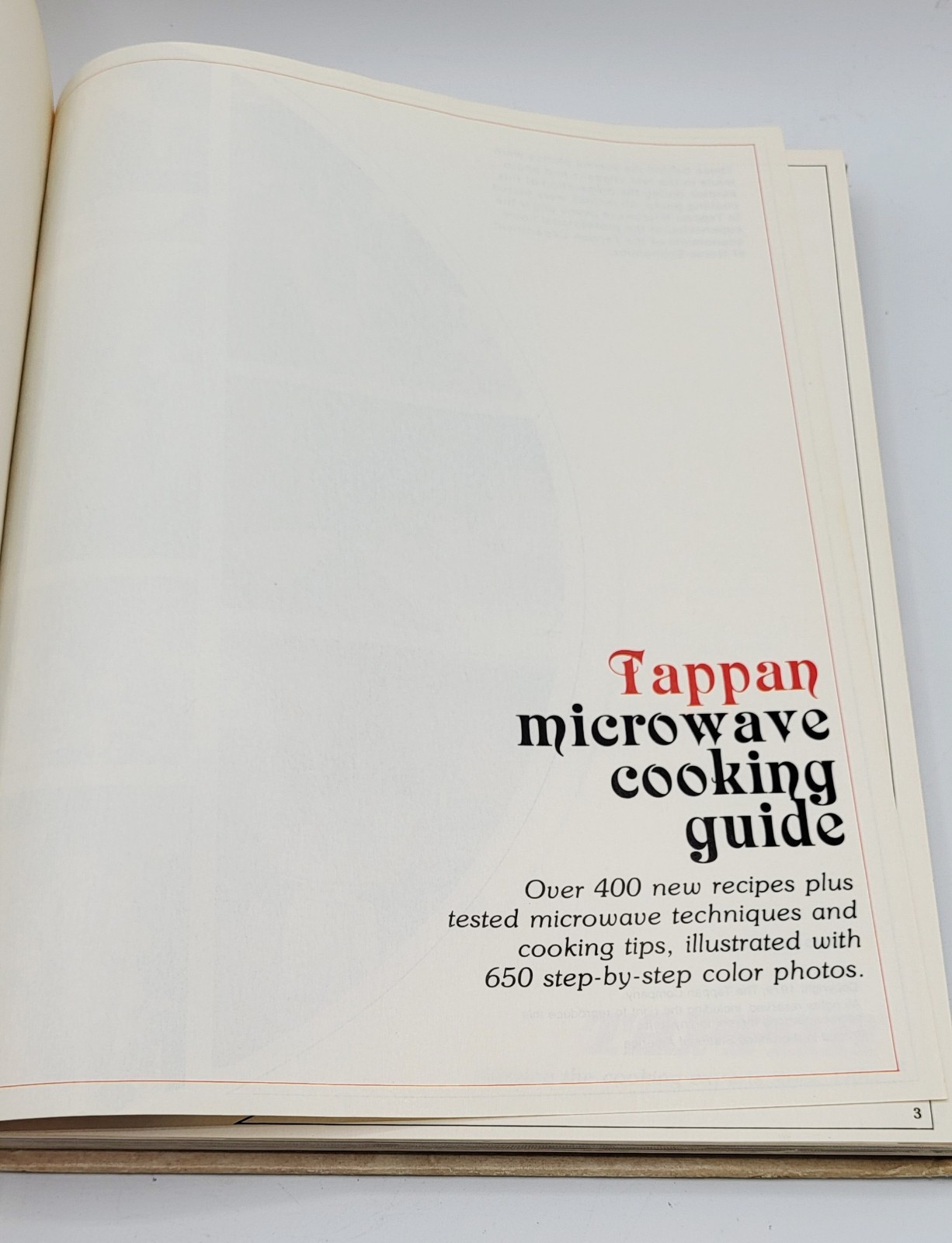 VTG 1979 Tappan Microwave Cooking Guide Hardcover 11.5 x 8.75″