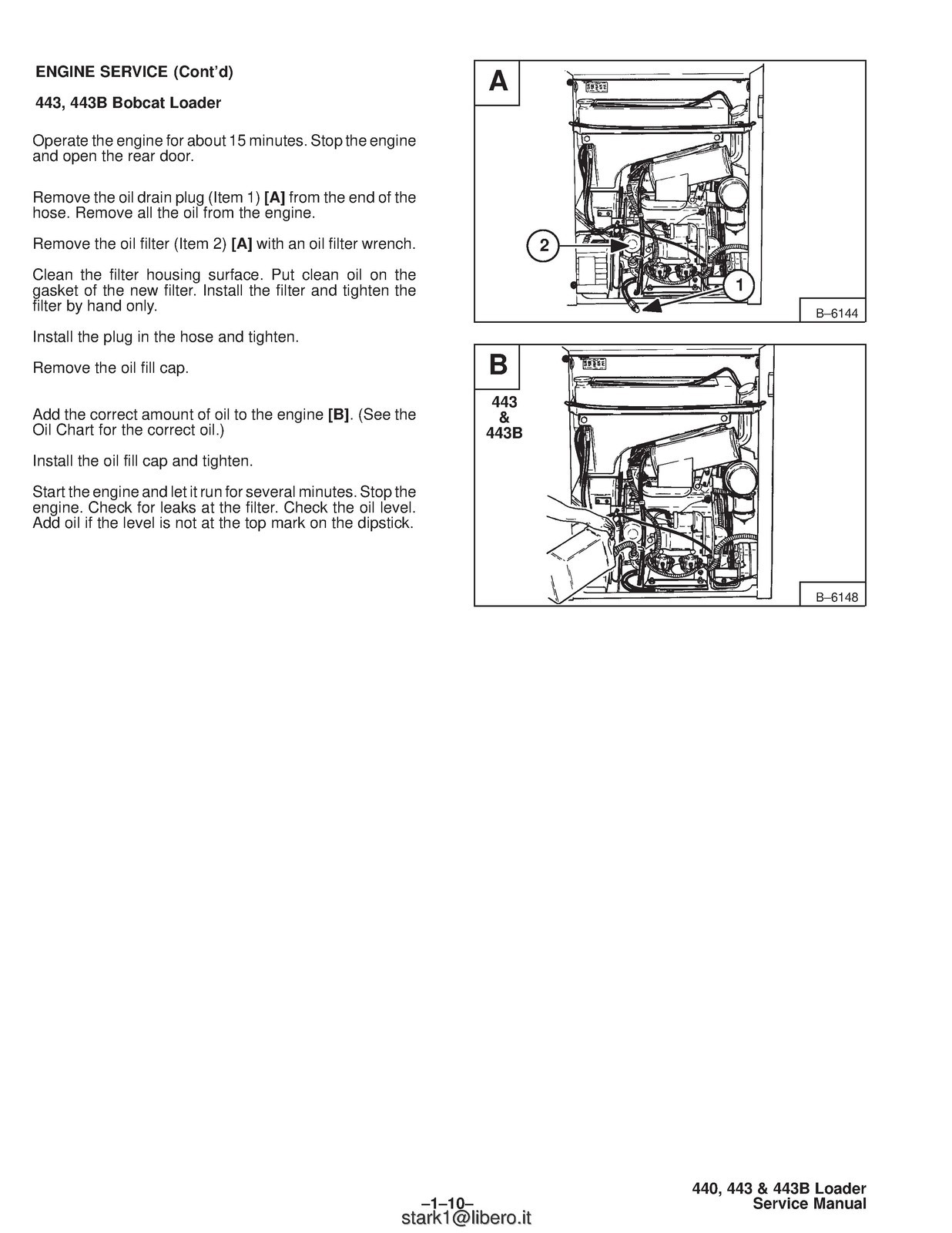 BOBCAT 440 443 443B Skid-Steer Loader Service Manual 1995, FOLDOUTS