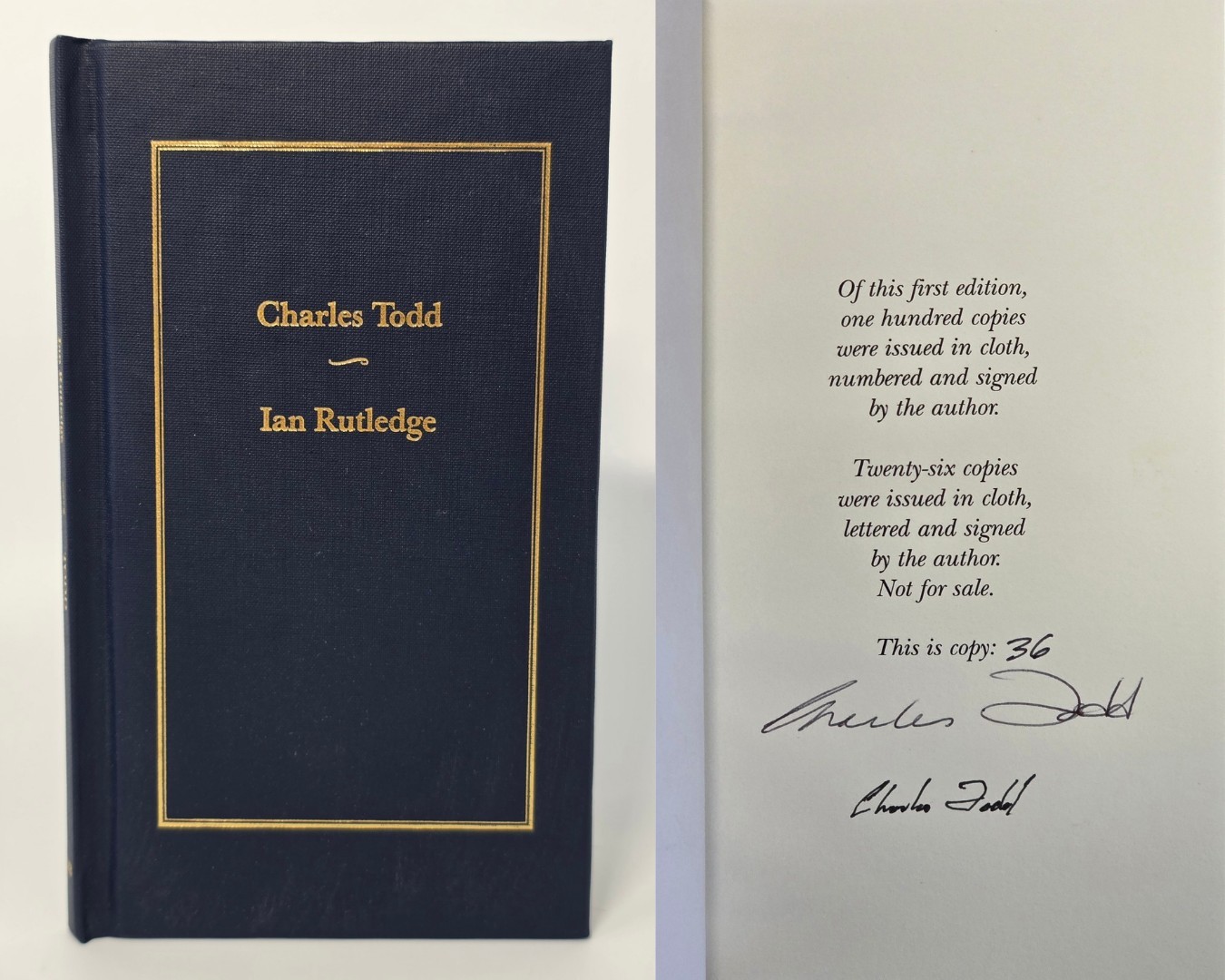 Charles Todd SIGNED x2 “Ian Rutledge” Mysterious Profile 1st Ed. Limited #36/100