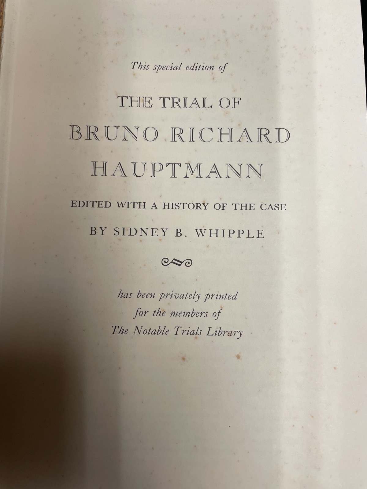The Lindbergh Kidnapping Case- Notable Trials Library (1989, Sp.Ed.) mn5464
