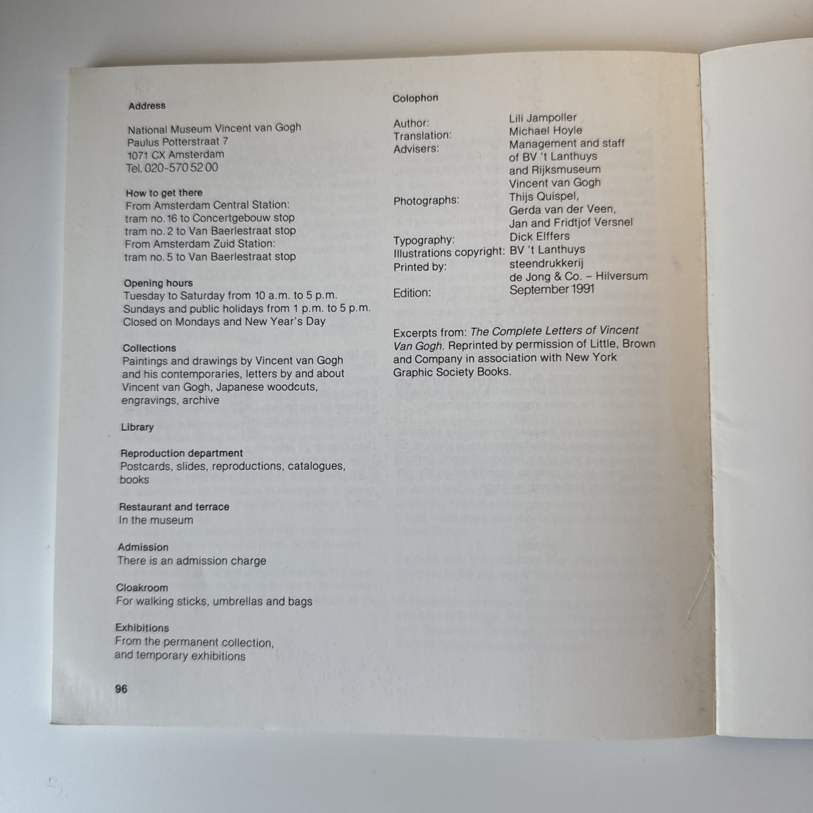 Vincent Van Gogh Paperback Rijksmuseum Amsterdam Official Guide Vintage