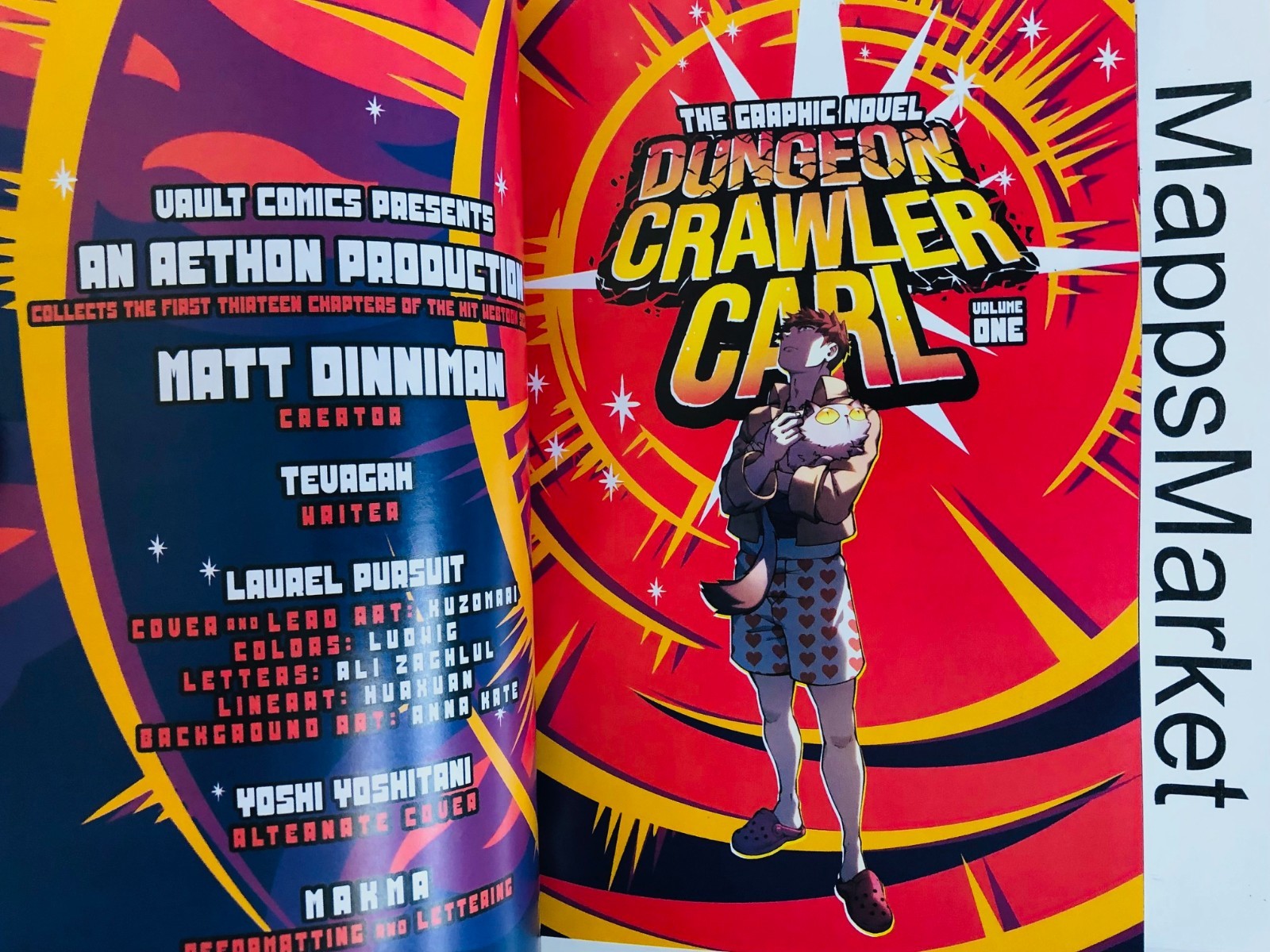 SIGNED Dungeon Crawler Carl, Vol. 1 Graphic Novel by Matt Dinniman Trade PB NEW