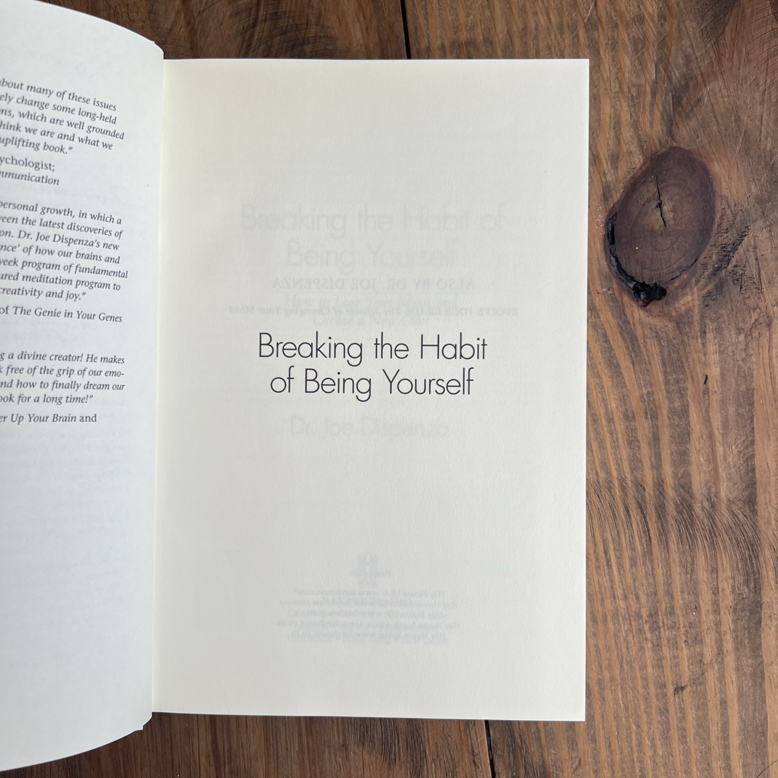 Breaking the Habit of Being Yourself Dr Joe Dispenza Paperback Hay House Self-He