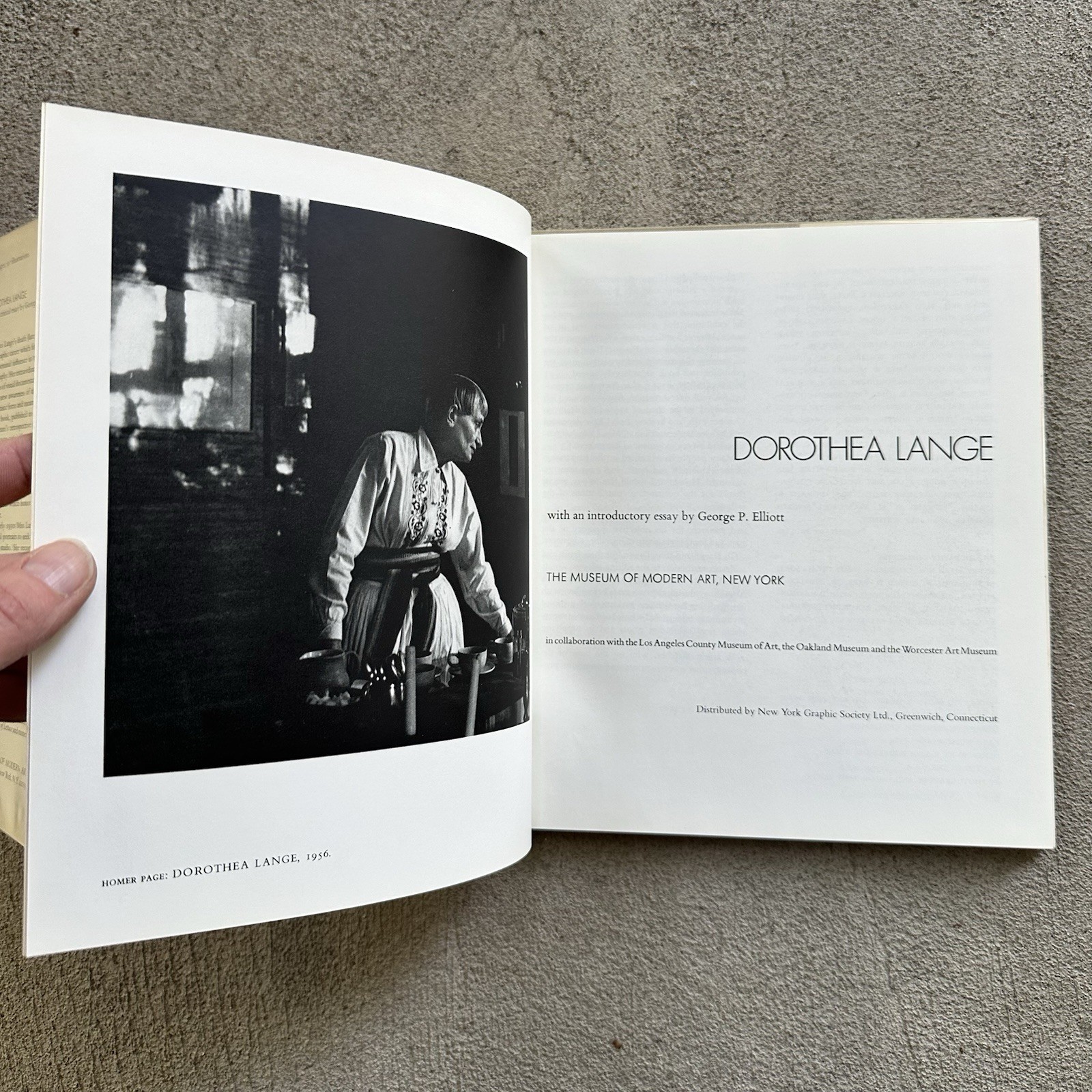 DOROTHEA LANGE – George R. Elliott – Museum of Modern Art, 1968. Hardcover