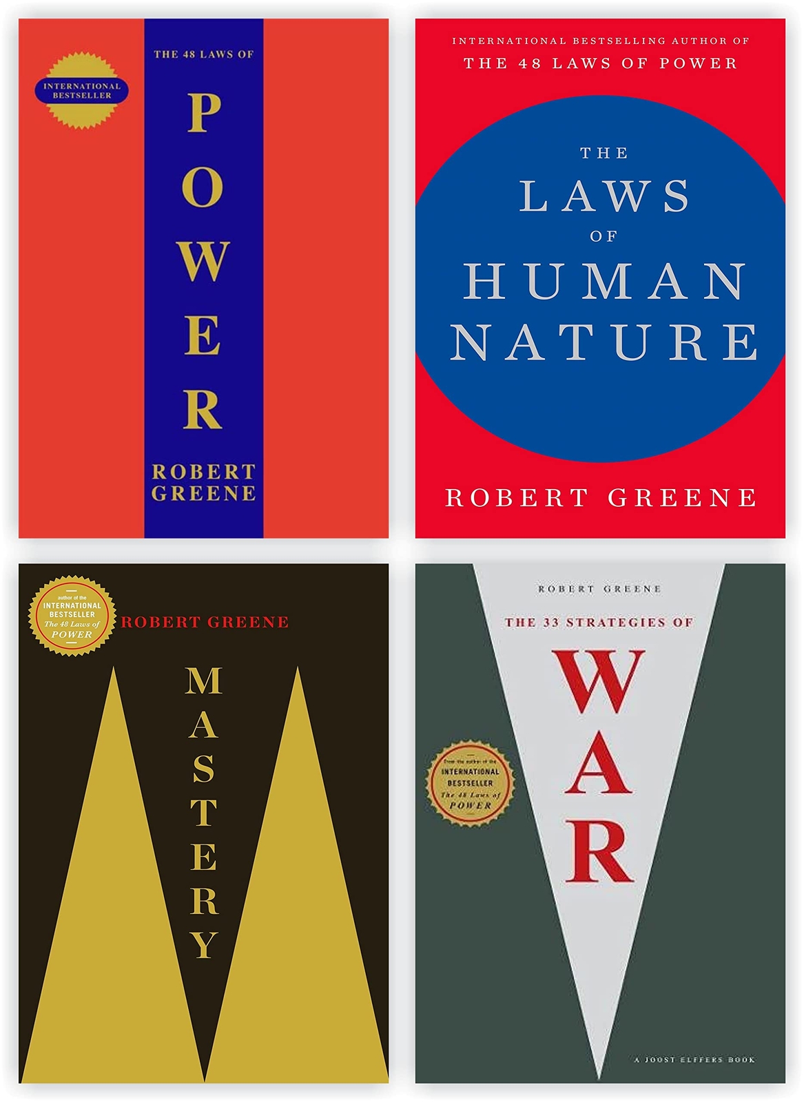 Robert Greene 4 Book Set (The 48 Laws of Power, Human Nature, Mastery, War)