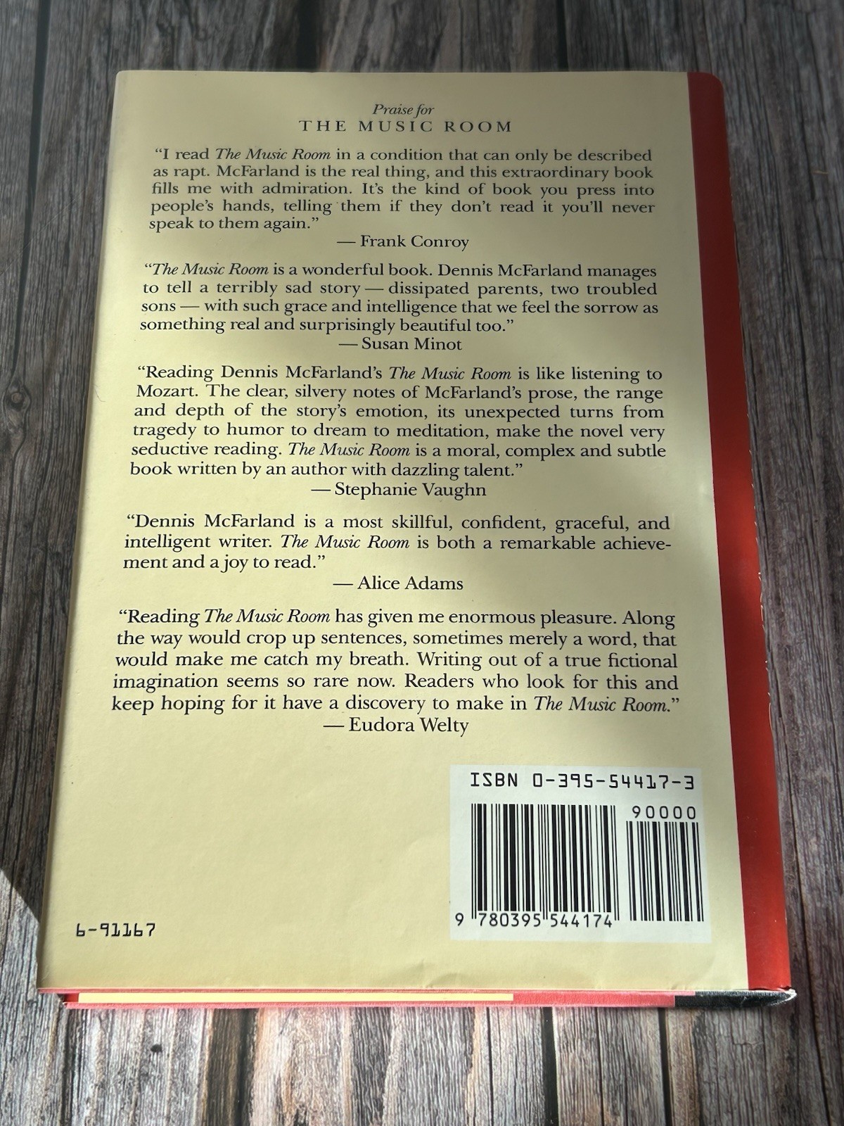 THE MUSIC ROOM / DENNIS MCFARLAND / EARLY PRINTING 1990 HCDJ / VG TO NF UNREAD