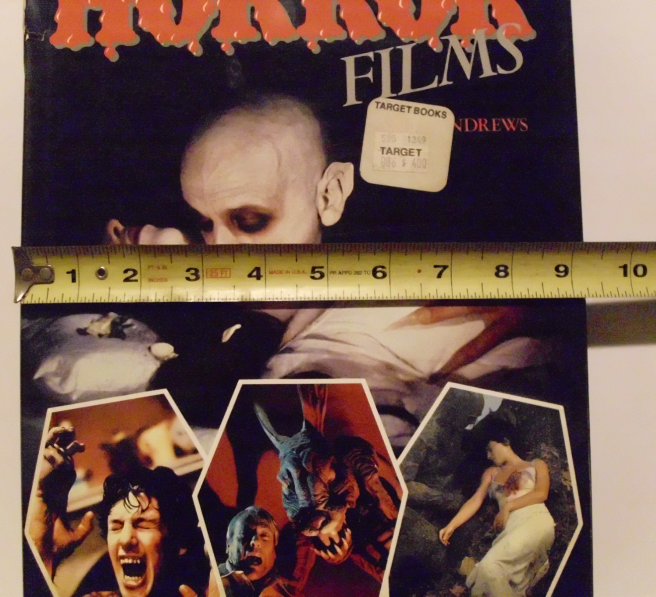HORROR FILMS by Nigel Andrews 1985 Hardcover Large 11-3/4in x 9-1/4in 95 Pages